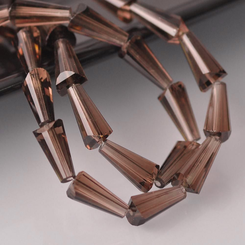 12x6mm Crystal Cone Beads - Topaz / 12mm / Cone