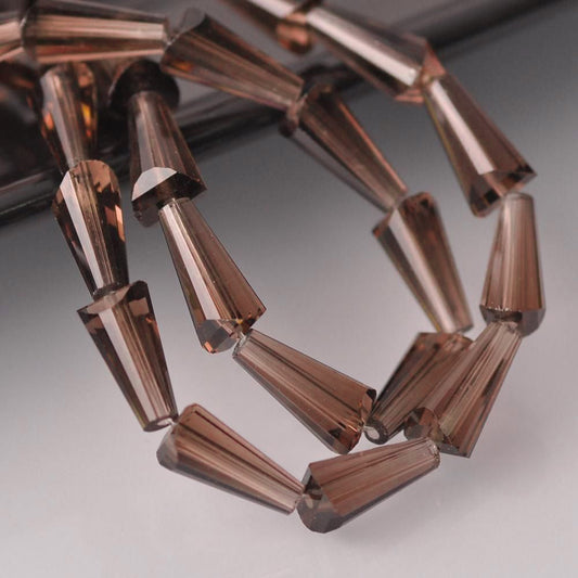 12x6mm Crystal Cone Beads - Topaz / 12mm / Cone