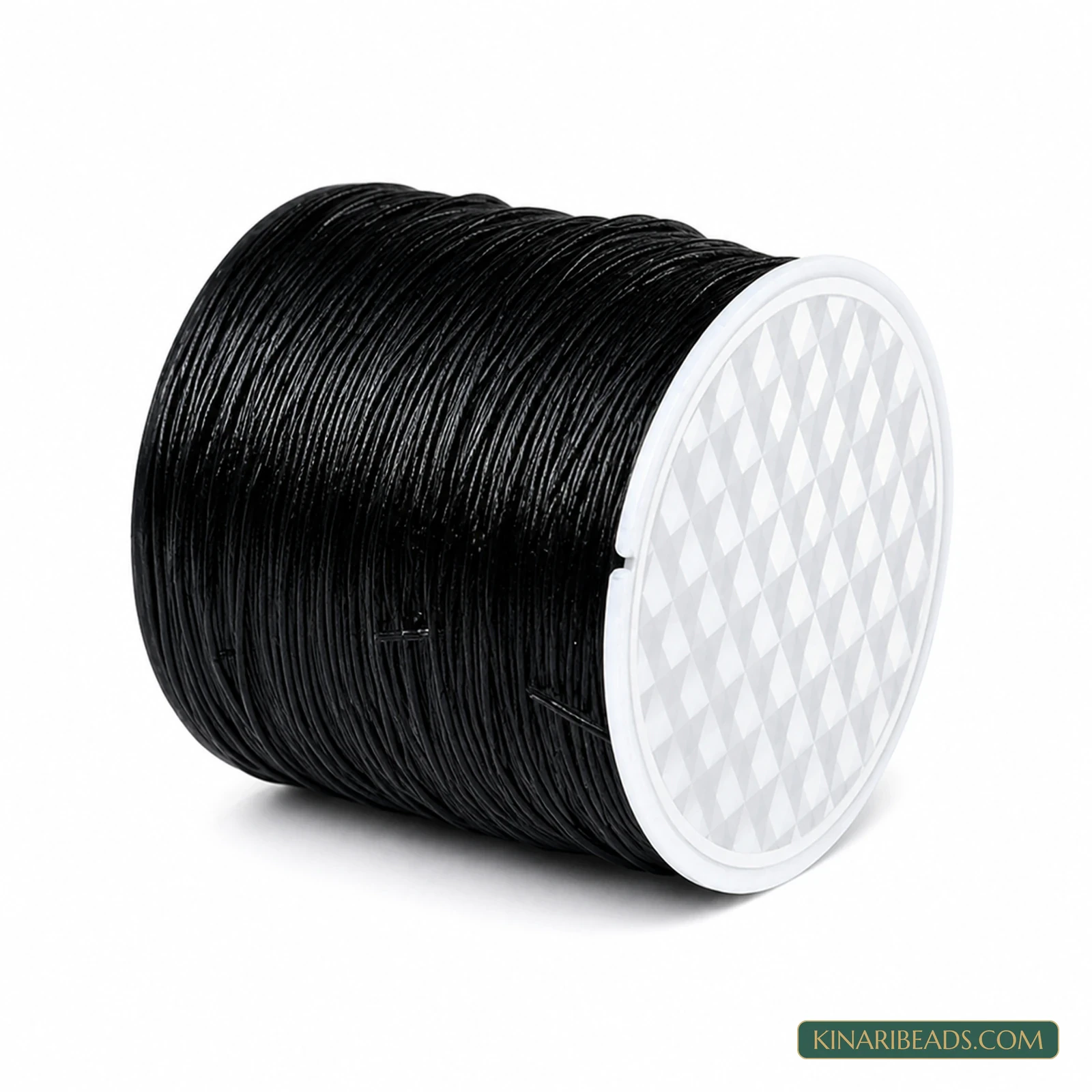 0.5mm Coloured Flat Elastic Thread – 40m Spool - Black colour