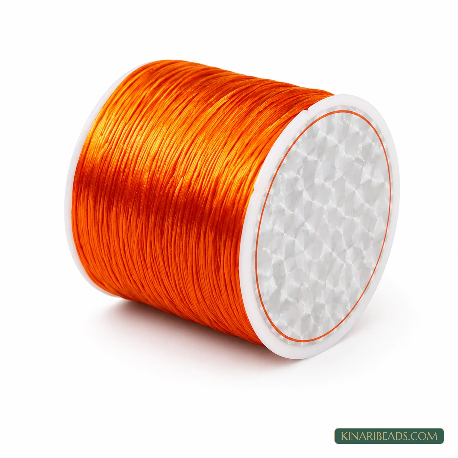 0.5mm Coloured Flat Elastic Thread – 40m Spool - Dark Orange colour