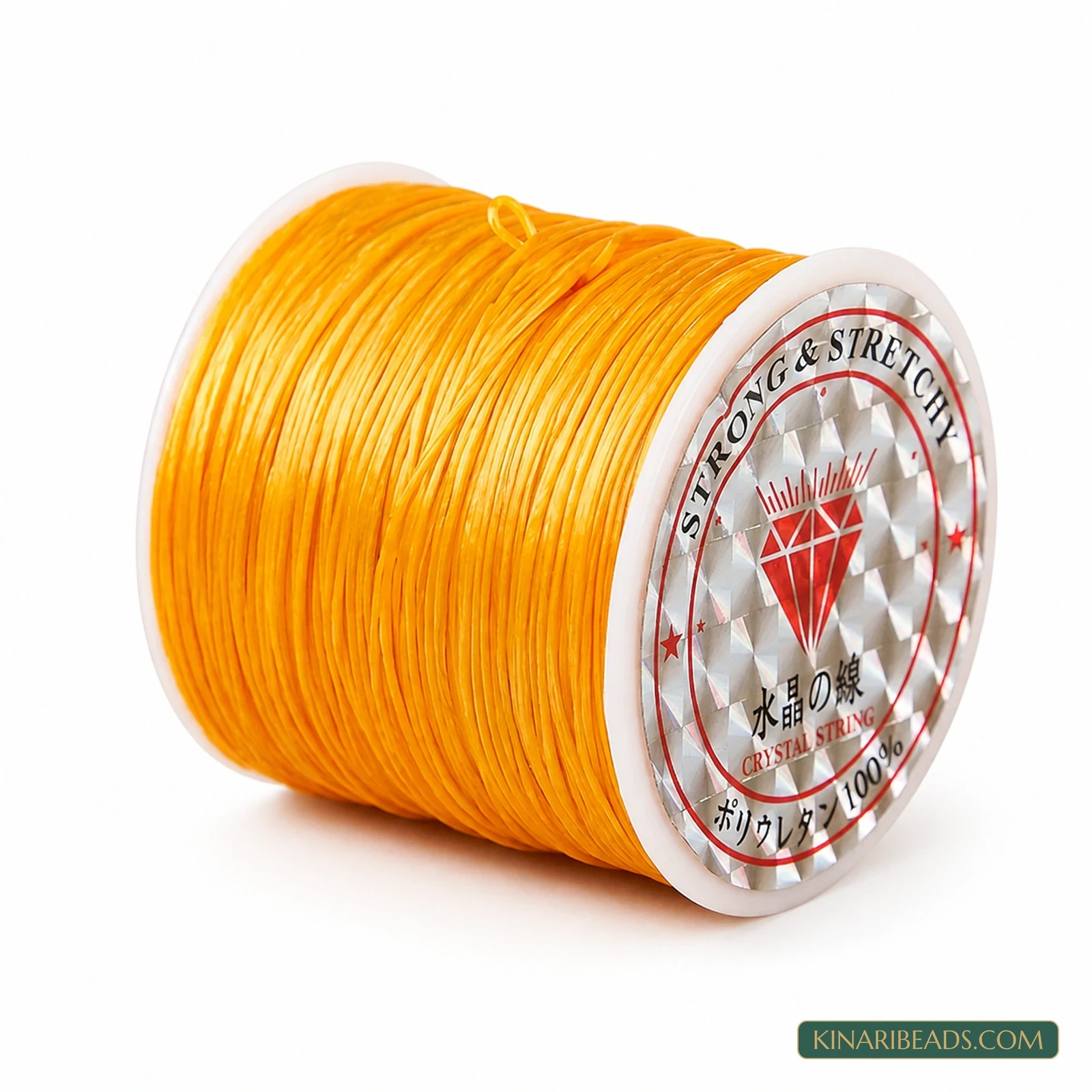 0.5mm Coloured Flat Elastic Thread – 40m Spool - Light Orange colour