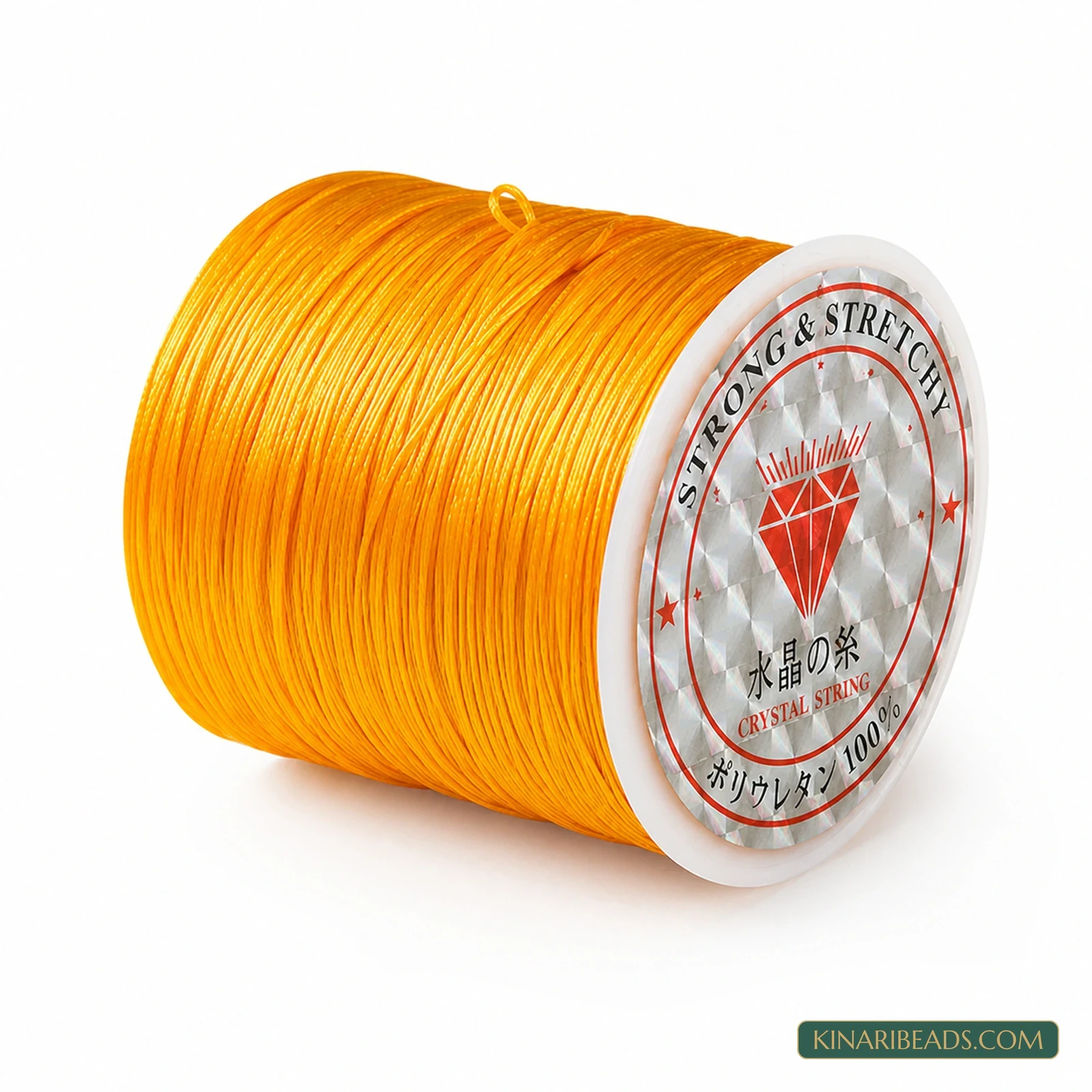 0.5mm Coloured Flat Elastic Thread – 40m Spool - Orange colour