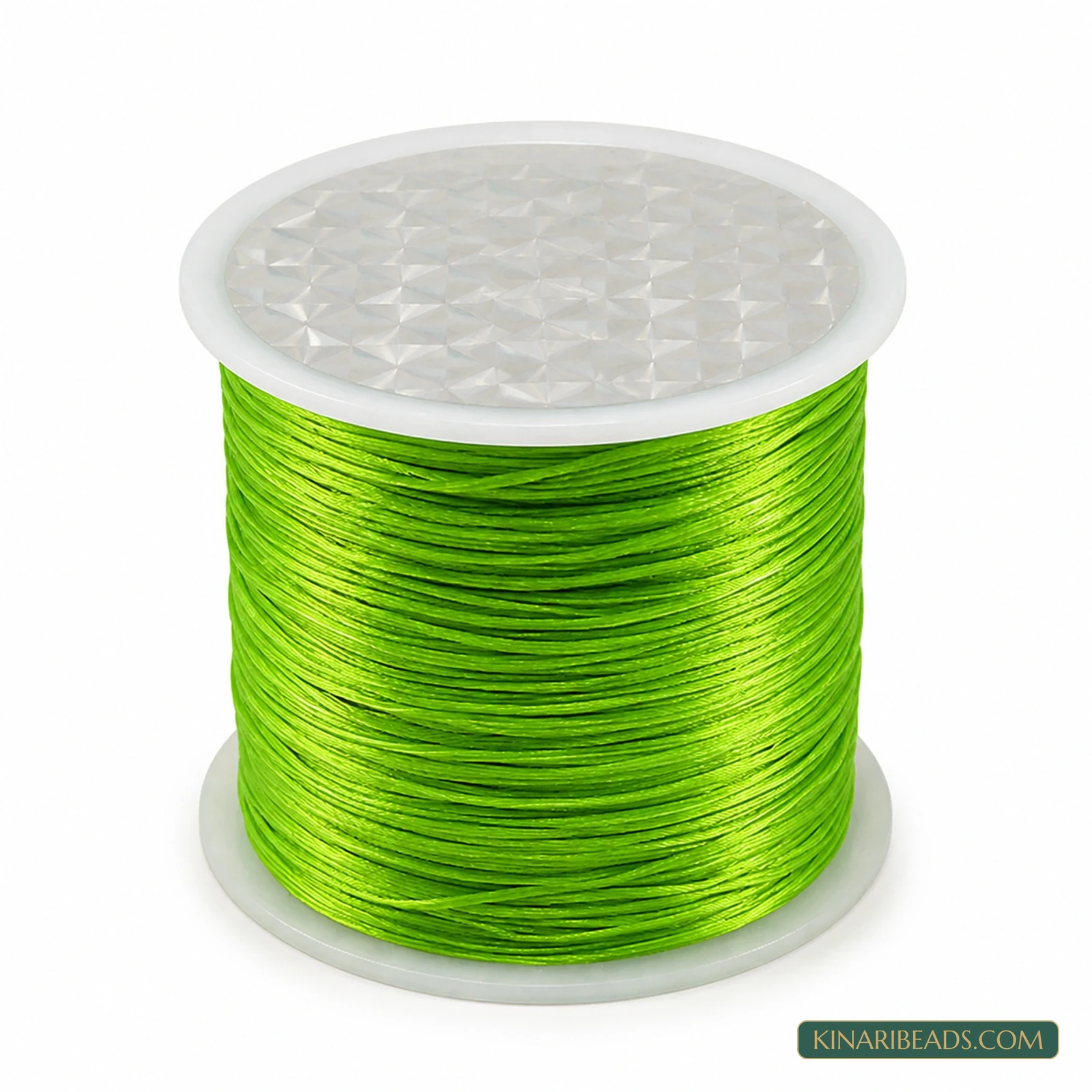 0.5mm Coloured Flat Elastic Thread – 40m Spool - Parrot Green colour