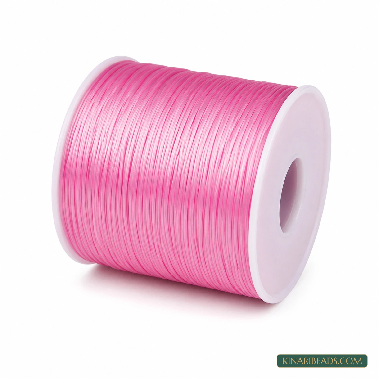 0.5mm Coloured Flat Elastic Thread – 40m Spool - Pink colour