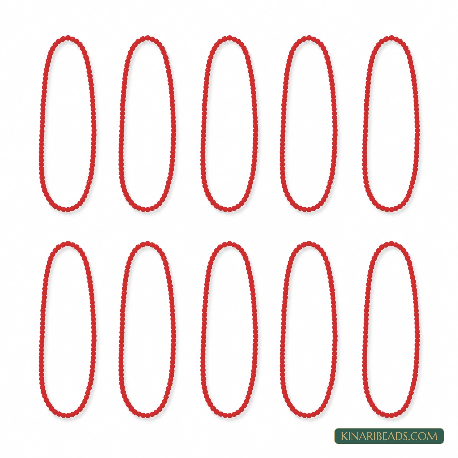 10 Strings 2mm Preciosa Glass Seed Beads - Multicolor Range - Red colour