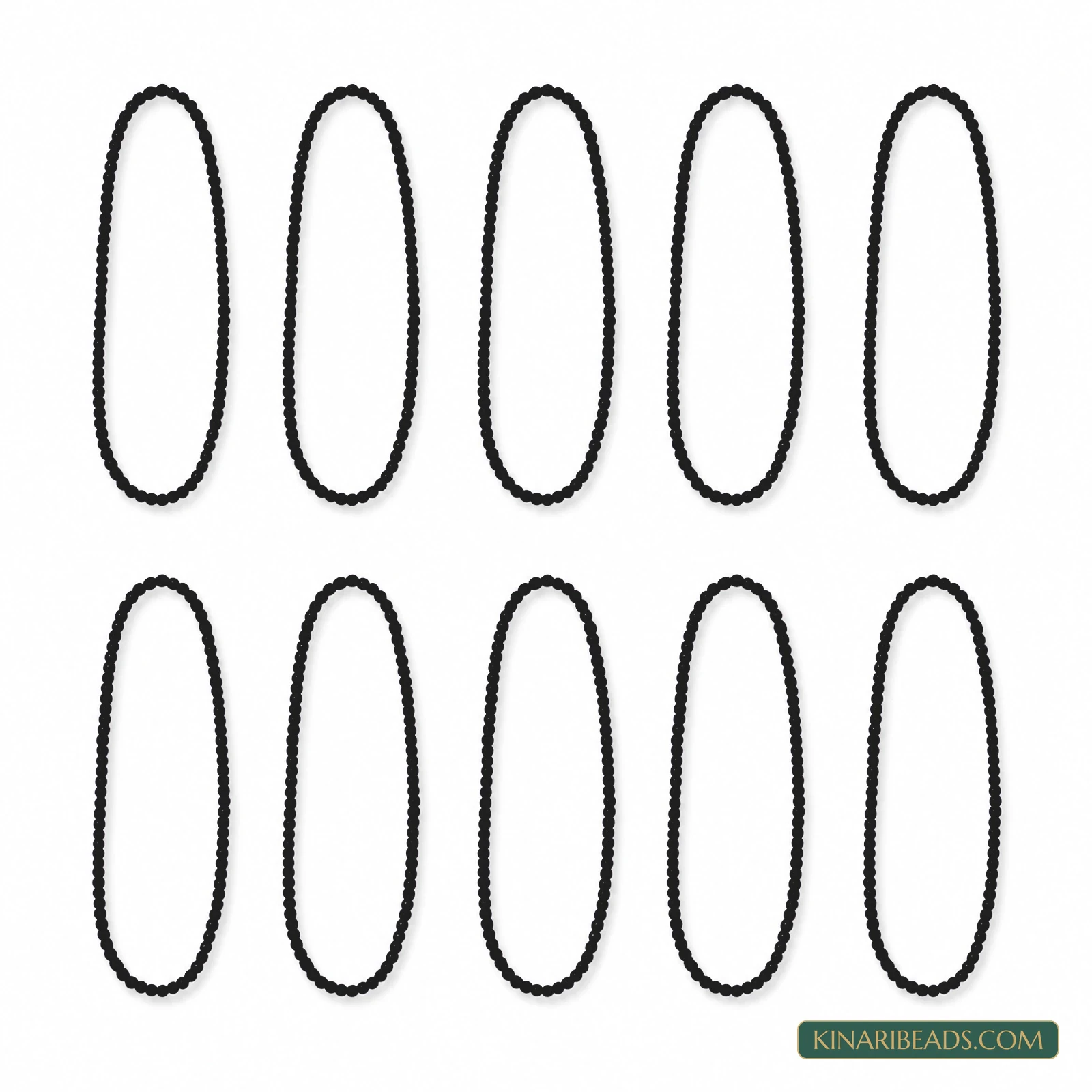 10 Strings 2mm Preciosa Glass Seed Beads - Solid Colours - Black colour