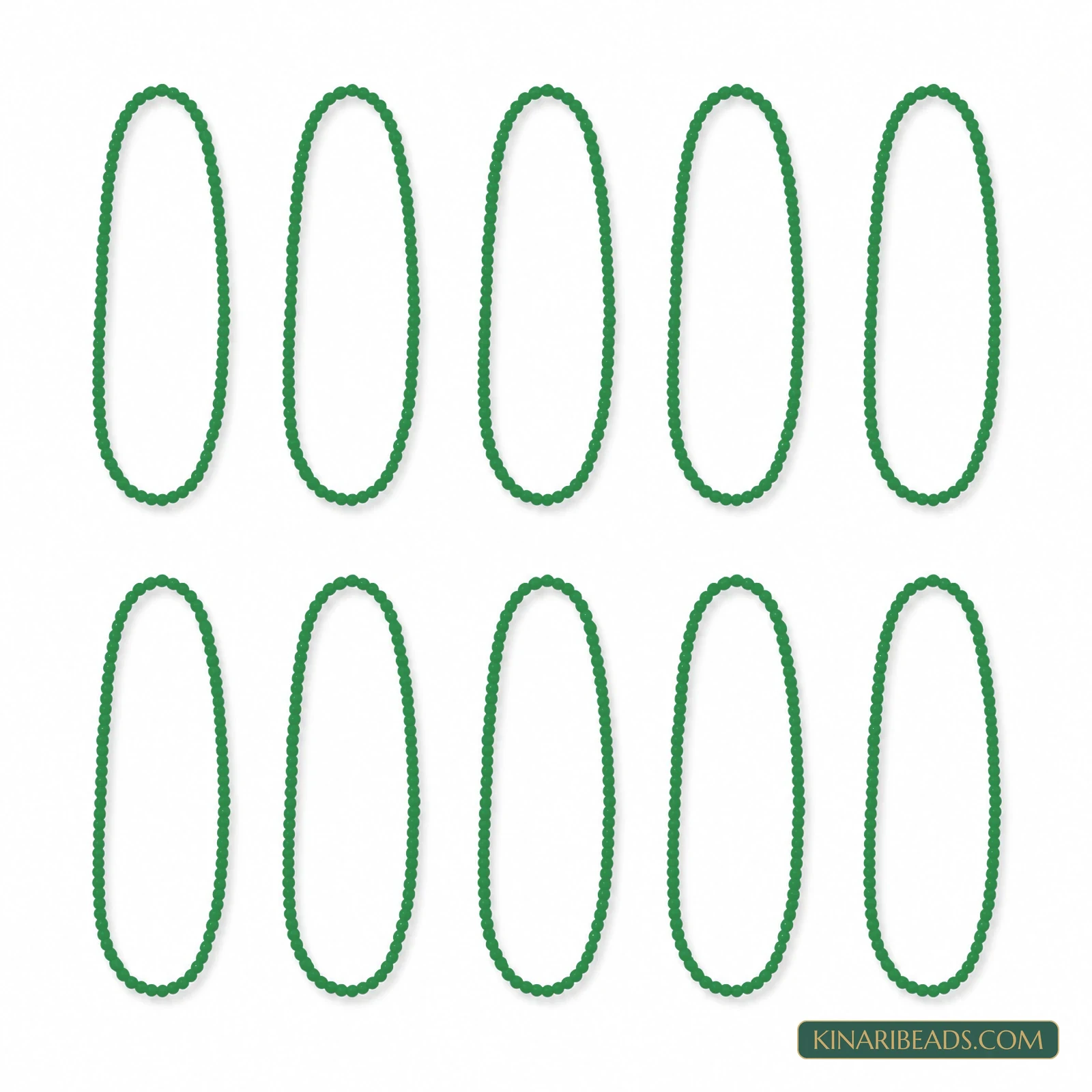 10 Strings 2mm Preciosa Glass Seed Beads - Solid Colours - Green colour