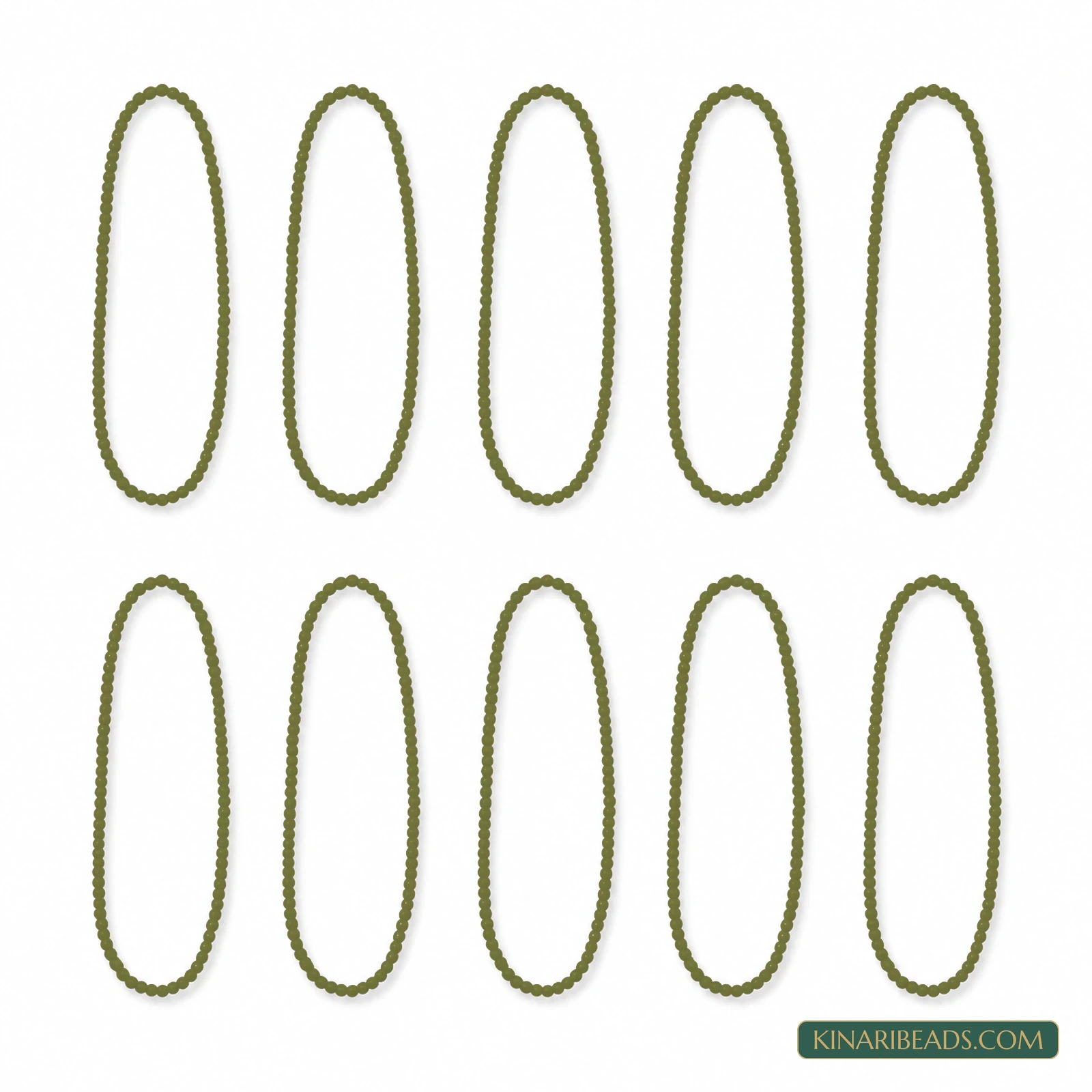 10 Strings 2mm Preciosa Glass Seed Beads - Solid Colours - Olive colour