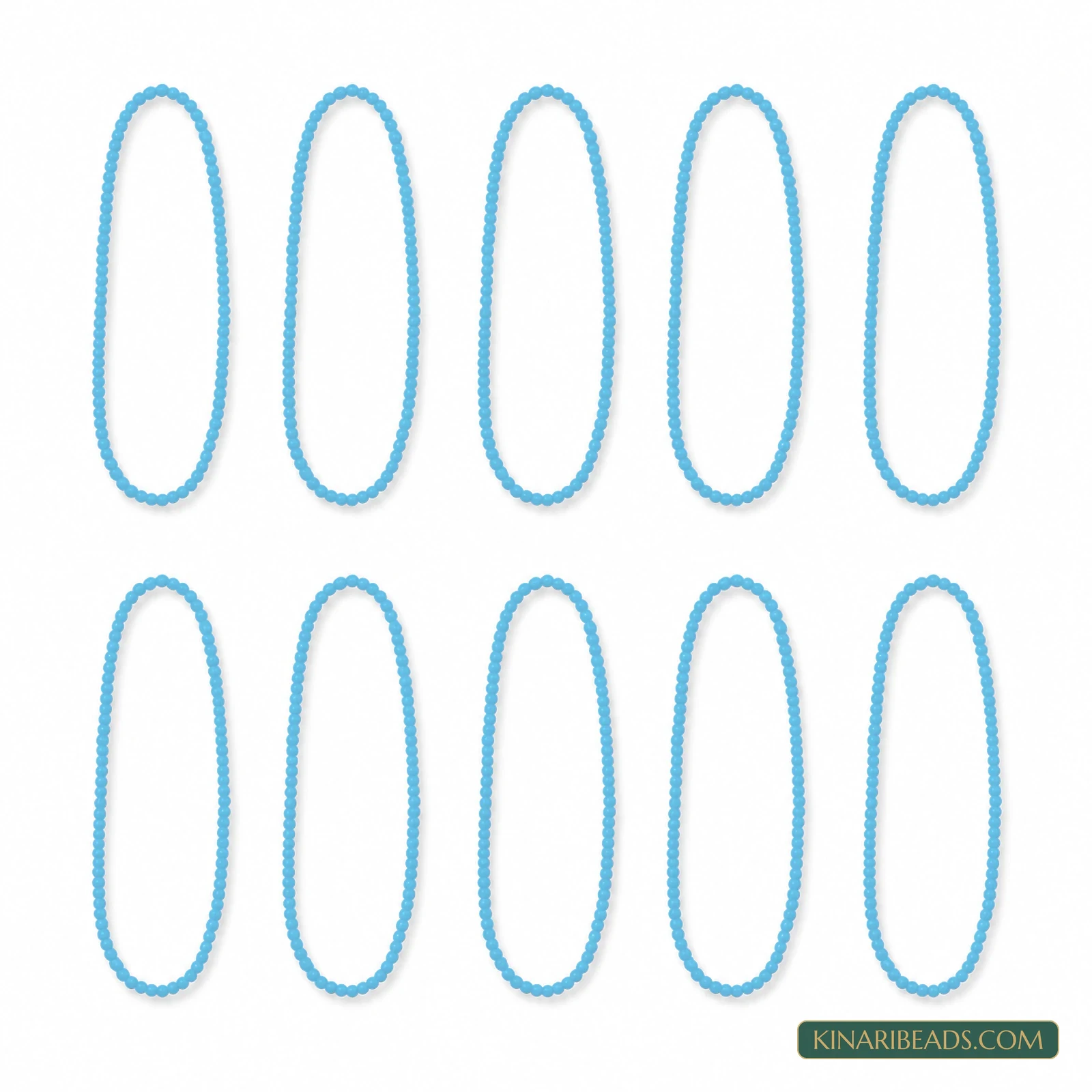 10 Strings 2mm Preciosa Glass Seed Beads - Solid Colours - Sky Blue colour