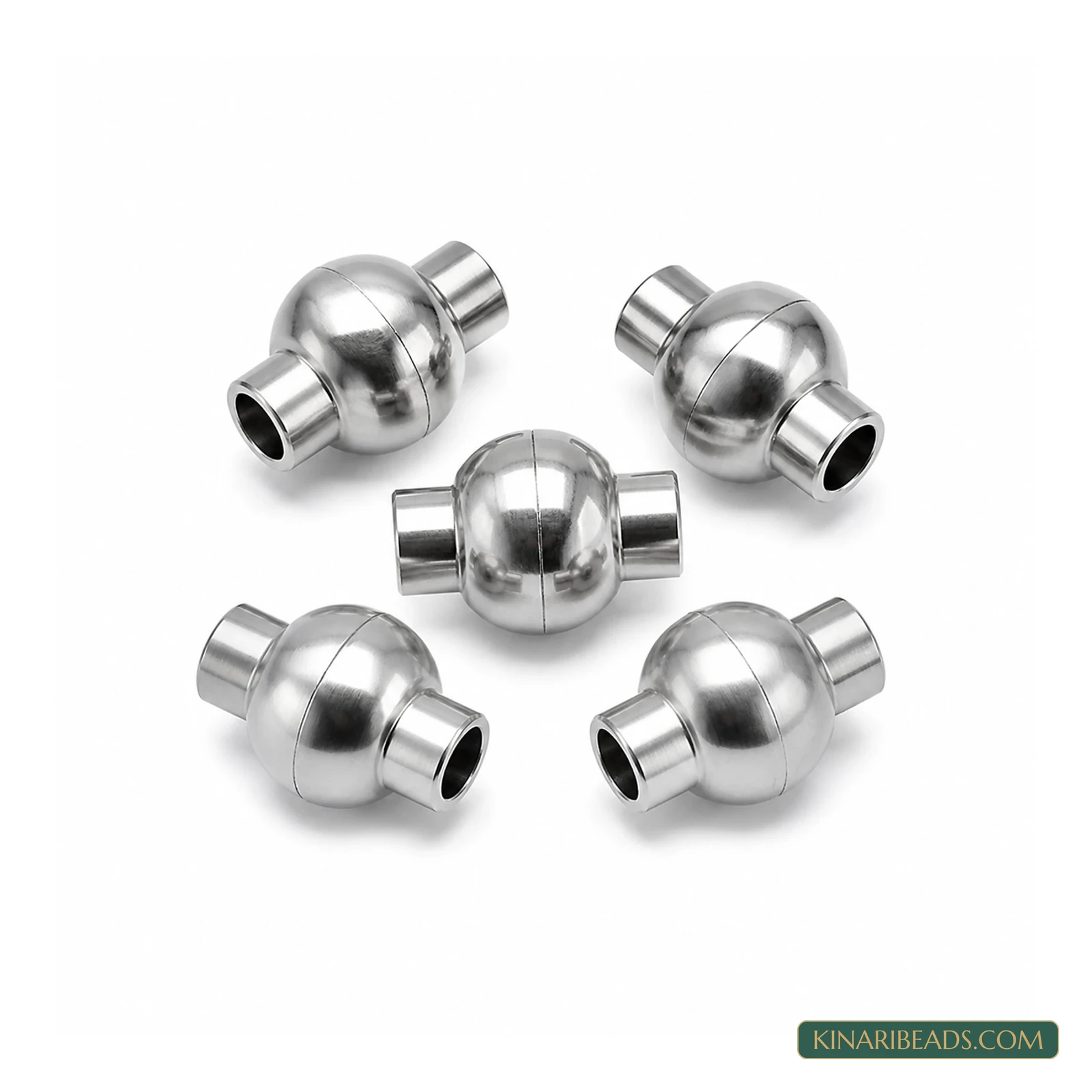 10X3mm Magnetic Jewellery Clasp Connectors Leather Cord Connector Silver-Tone – 5 Pcs