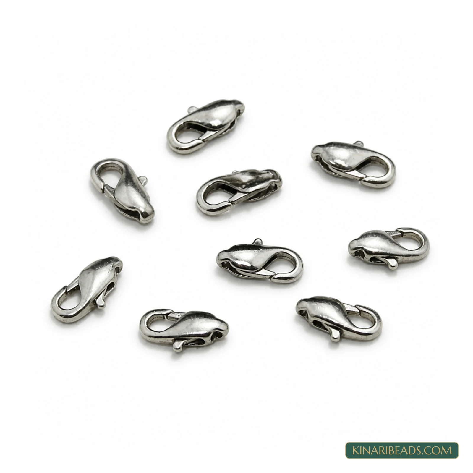 11x5mm Lobster Claw Jewellery Clasp Silver-Tone – 10 Pcs