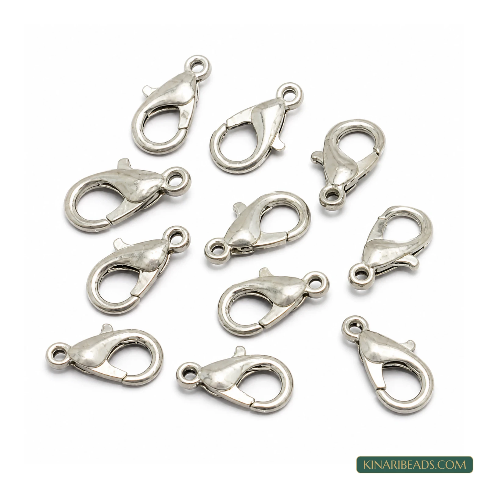 12-14mm Sliver Finish Lobster Claw Jewellery Clasps – 1 Pack