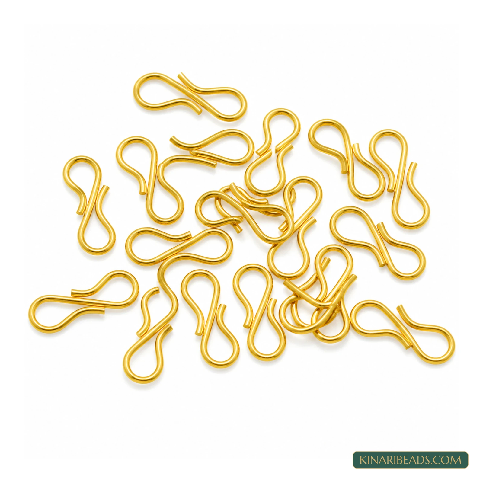 14x8mm S-Hook Jewellery Closures – 50 Gm - Golden colour