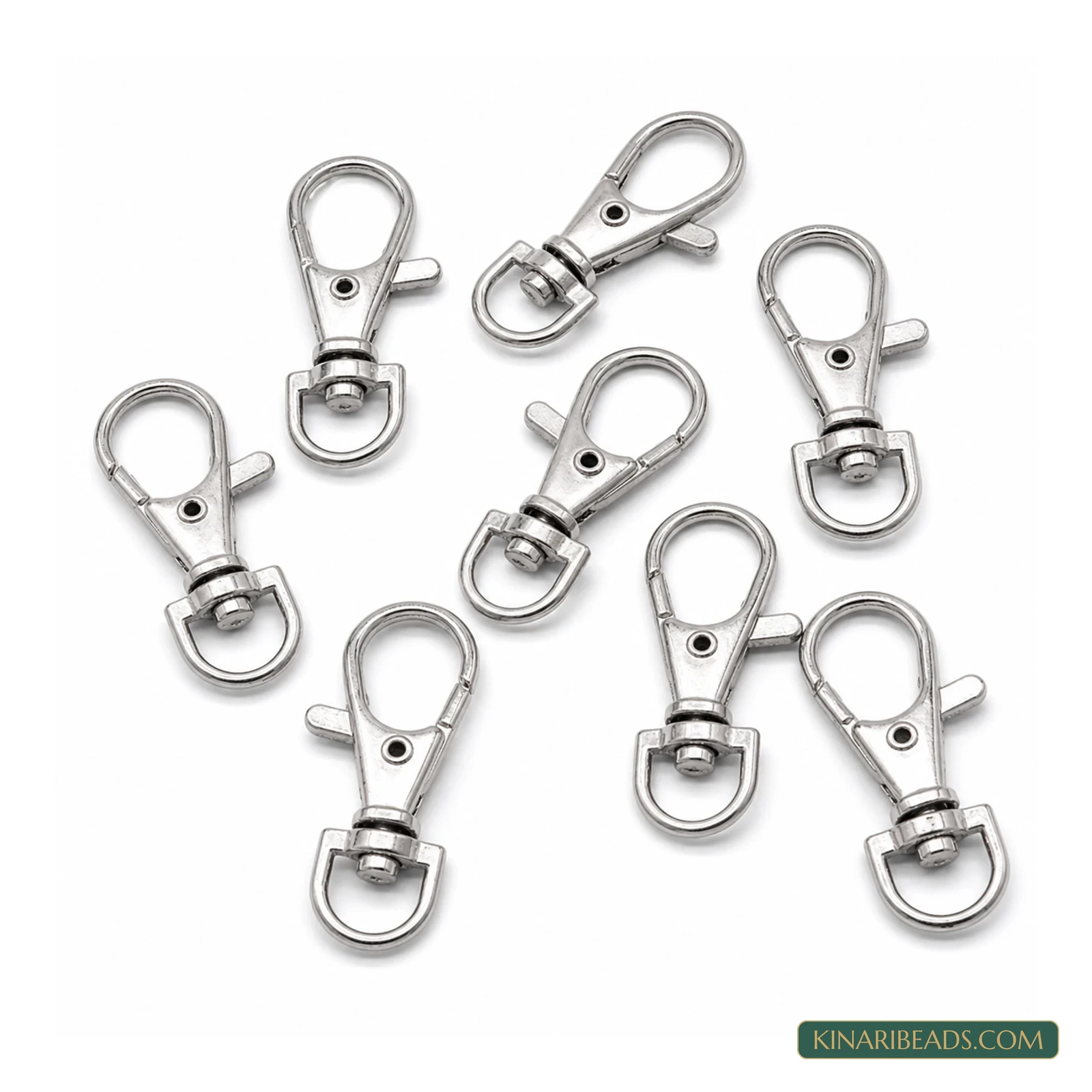 1.5 Inches Keychain Hooks Swivel Snap Hooks Silver-Tone – 10 Pcs / 100 Pcs – Design 122