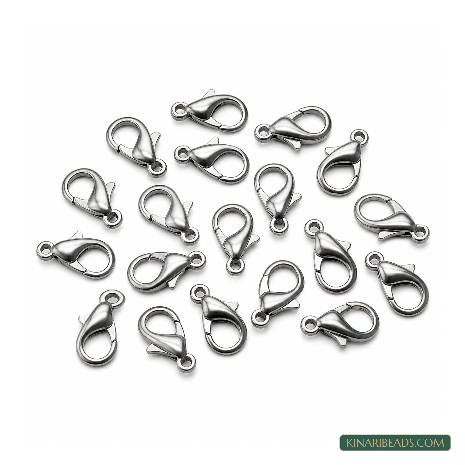 16mm Finish Lobster Claw Jewellery Clasps – 25 Pcs - Black colour