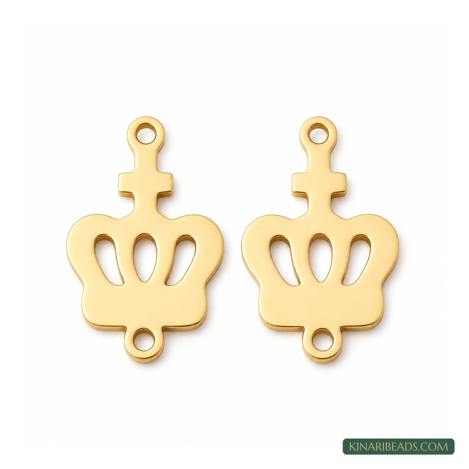 18K Gold-Plated Stainless Steel Crown Links – 20x13mm