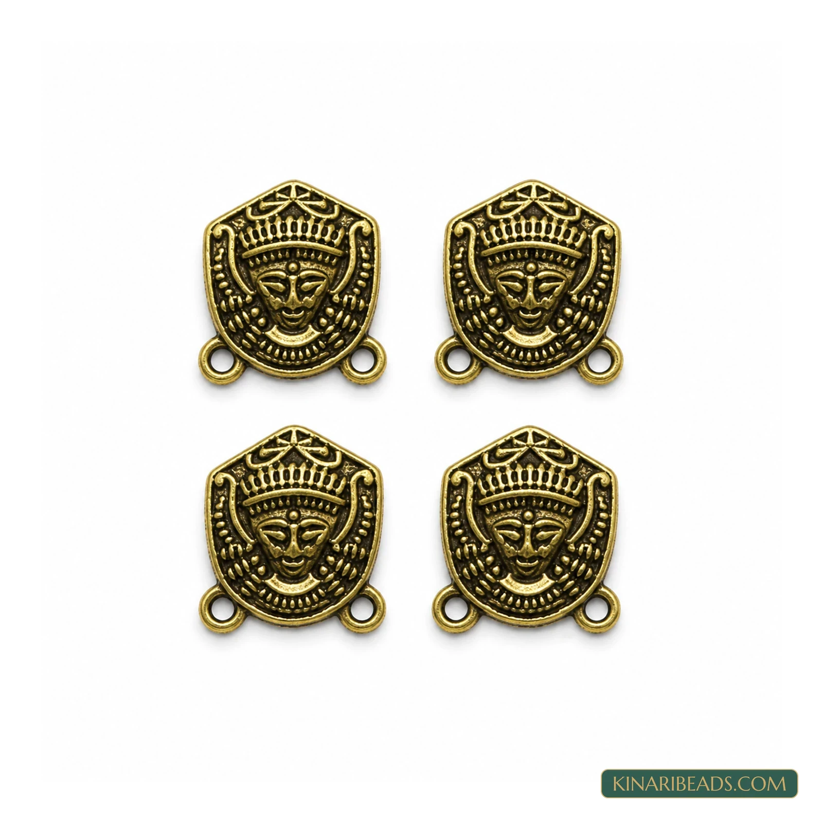 19x16 mm German Silver Earring Components Golden – 4 Pack, Kinari Style EF86