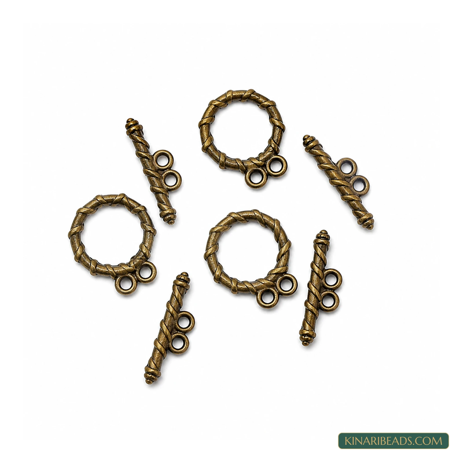 19X16mm Toggle & T-Bar Clasp Sets Antiqued Bronze – 5 Pcs / 25 Pcs