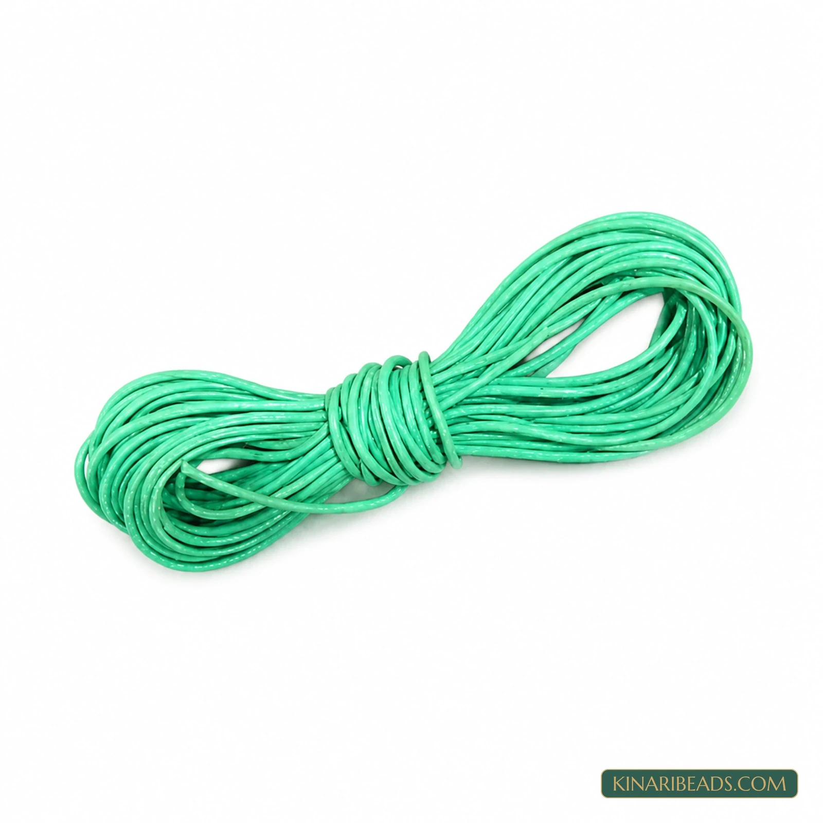 1mm Round Leather Cord for Jewellery – 5m - Green colour