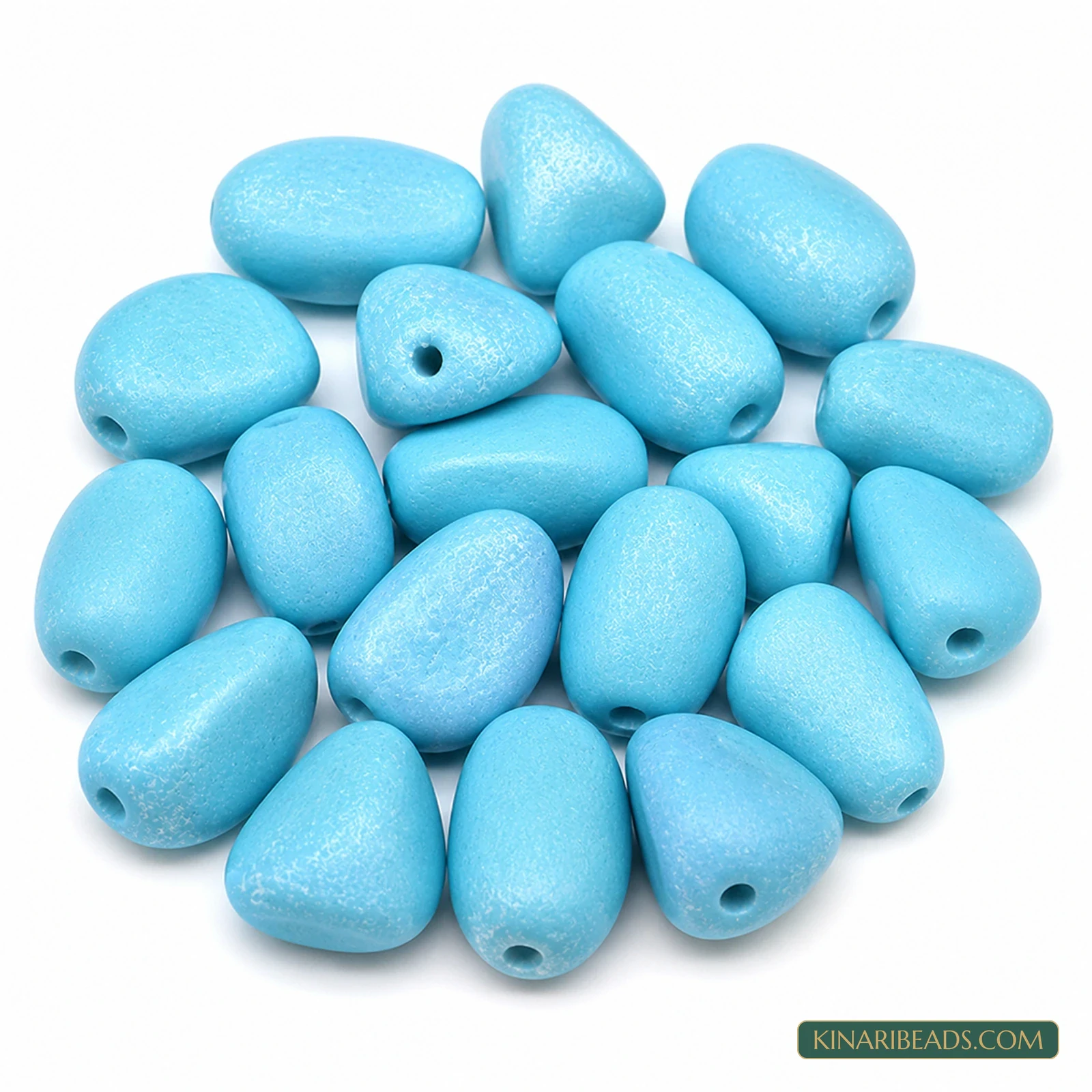 20 Pcs 11×16mm–20×13mm Turquoise Synthetic Howlite Beads