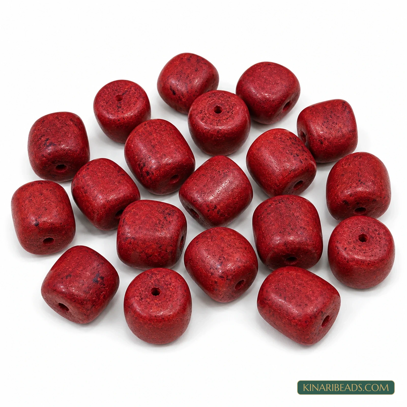 20 Pcs 14×18mm–13×15mm Red Synthetic Howlite Beads