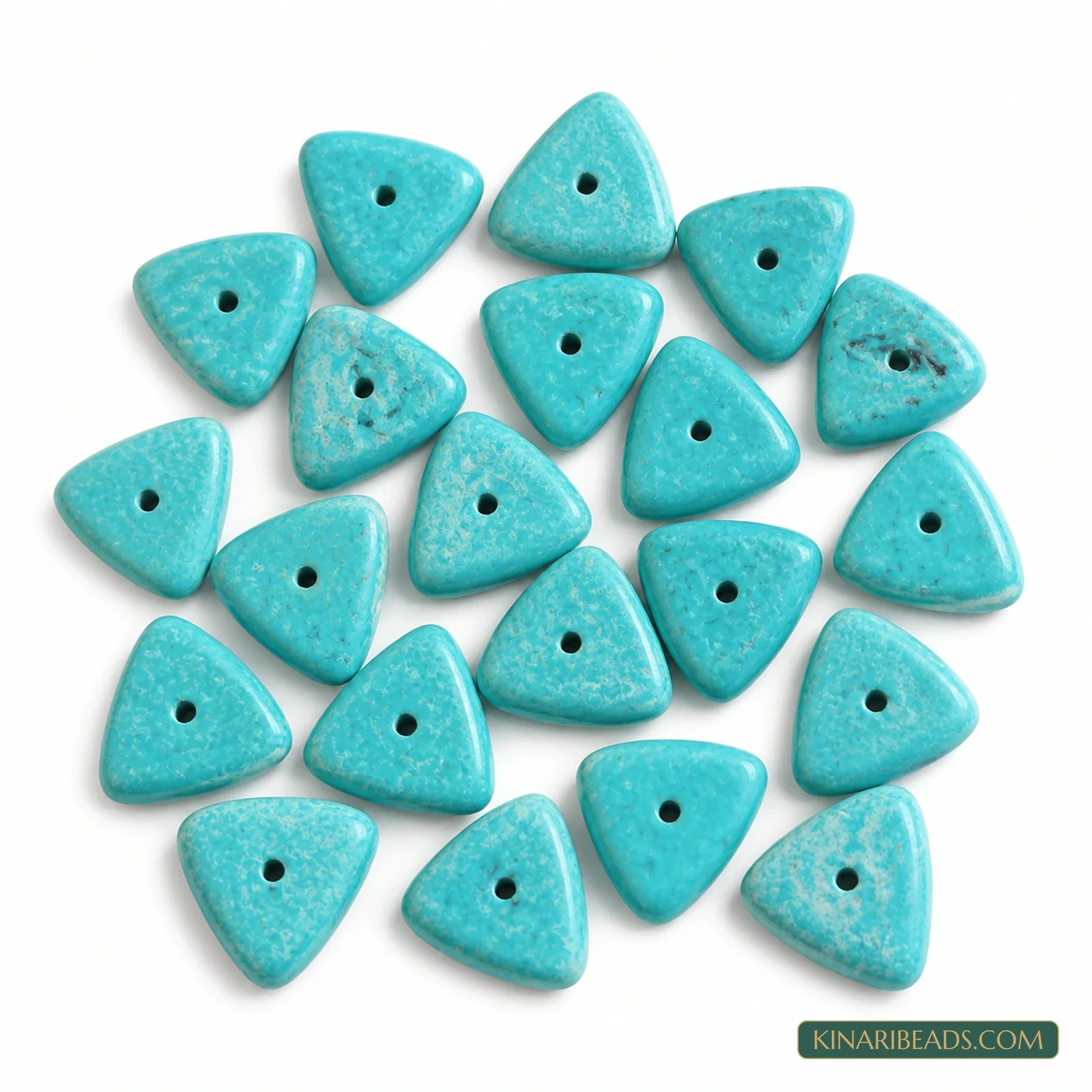 20 Pcs 14mm–16mm Turquoise Synthetic Howlite Beads