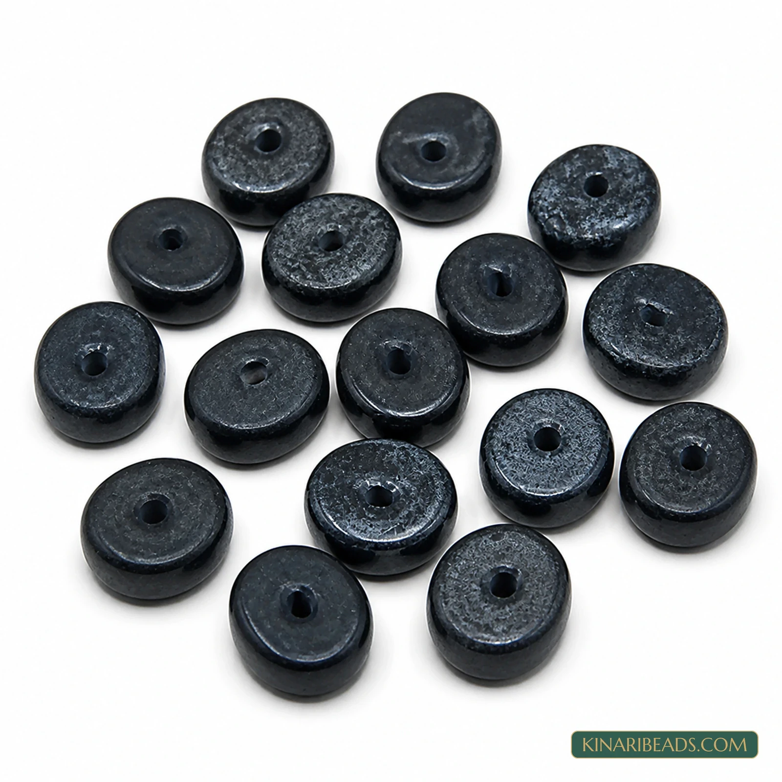 20 Pcs 16×9mm Black Synthetic Howlite Beads