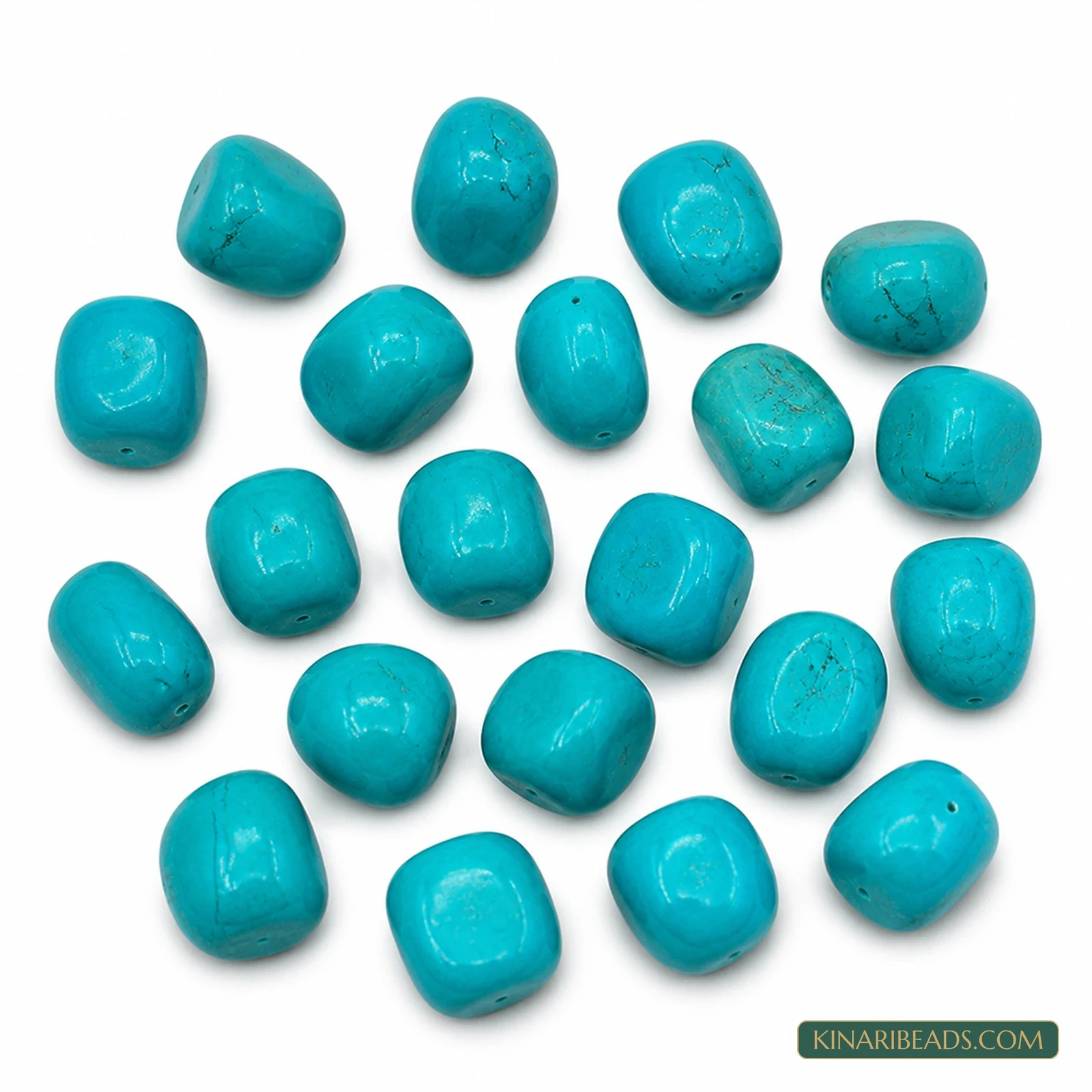 20 Pcs 16mm–20mm Turquoise Synthetic Howlite Beads