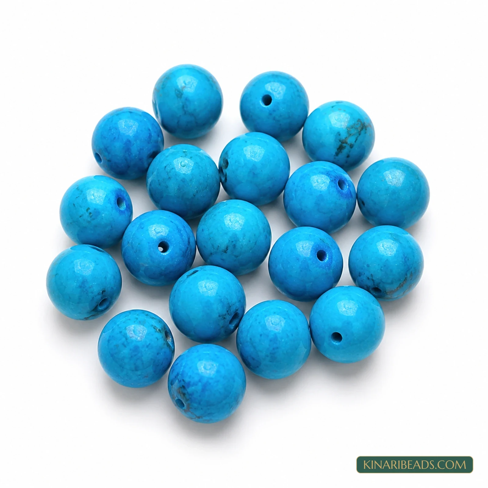 20 Pcs 16mm Turquoise Synthetic Howlite Beads