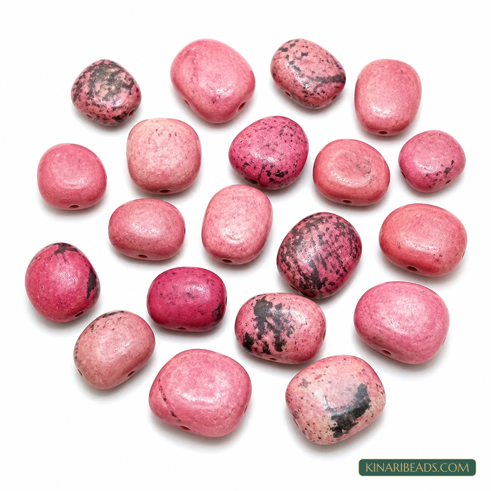 20 Pcs 18×14mm–24×18mm Pink Synthetic Howlite Beads