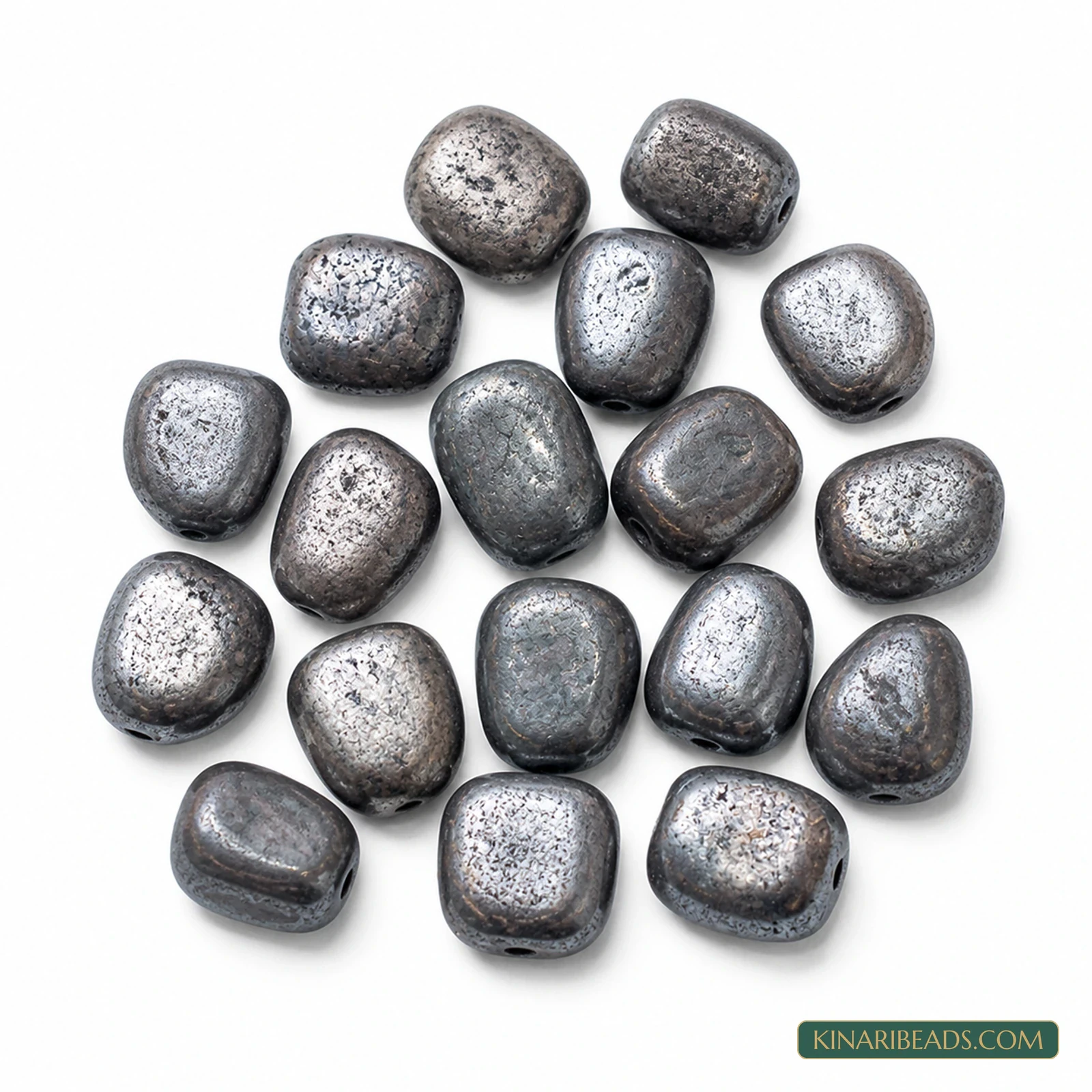 20 Pcs 18×15mm–20×18mm Black Synthetic Howlite Beads