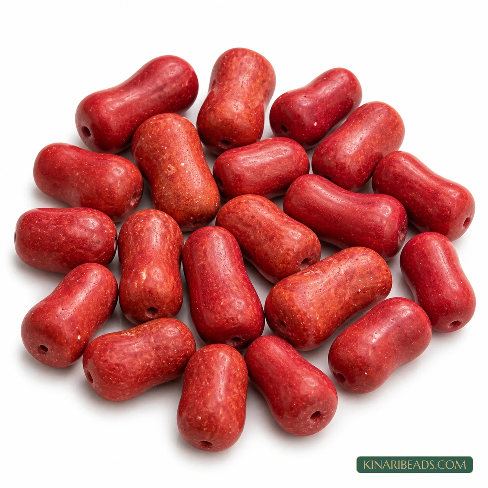 20 Pcs 23×12mm–28×16mm Red Synthetic Howlite Beads
