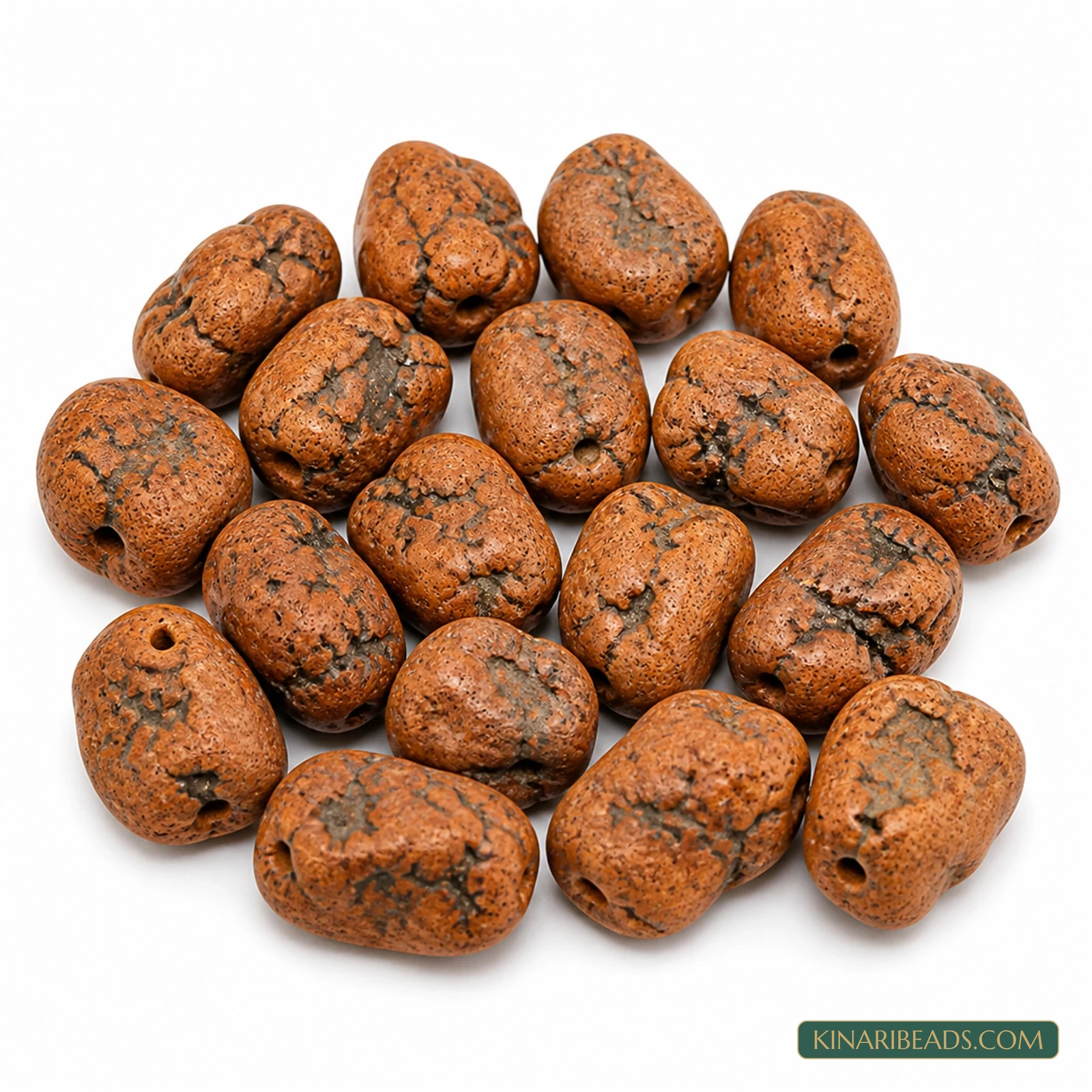 20 Pcs 28×14mm–22×14mm Rust Brown Synthetic Howlite Beads