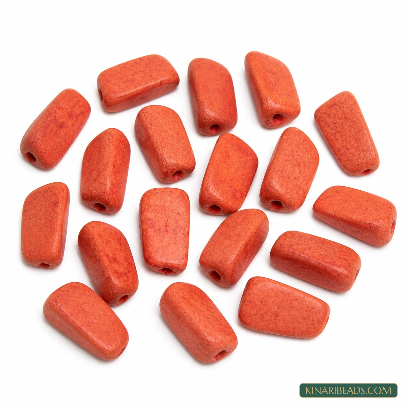 20 Pcs 30×16mm Red Synthetic Howlite Beads