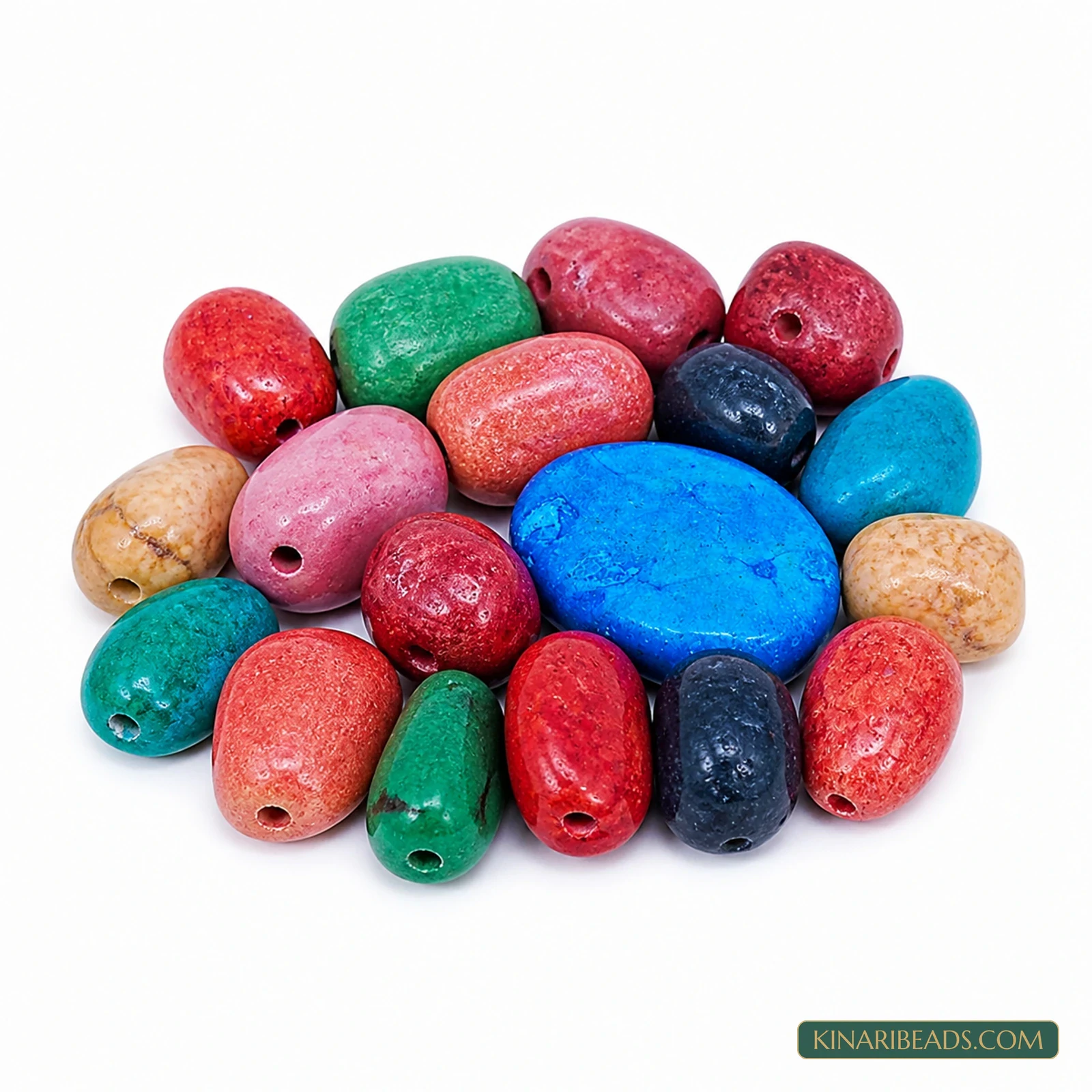 20 Pcs Assorted Multicolour Synthetic Howlite Beads