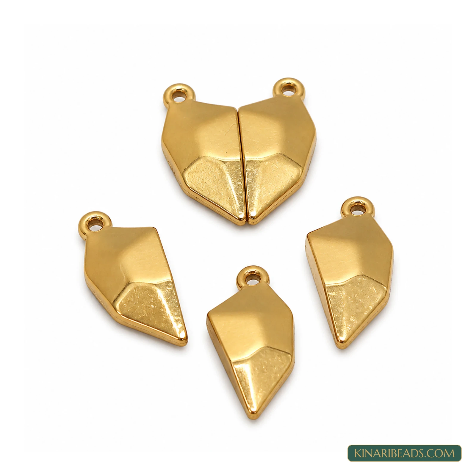 20x17mm Geometric Heart Couple Magnetic Jewellery Clasp Connectors – 5 Pcs