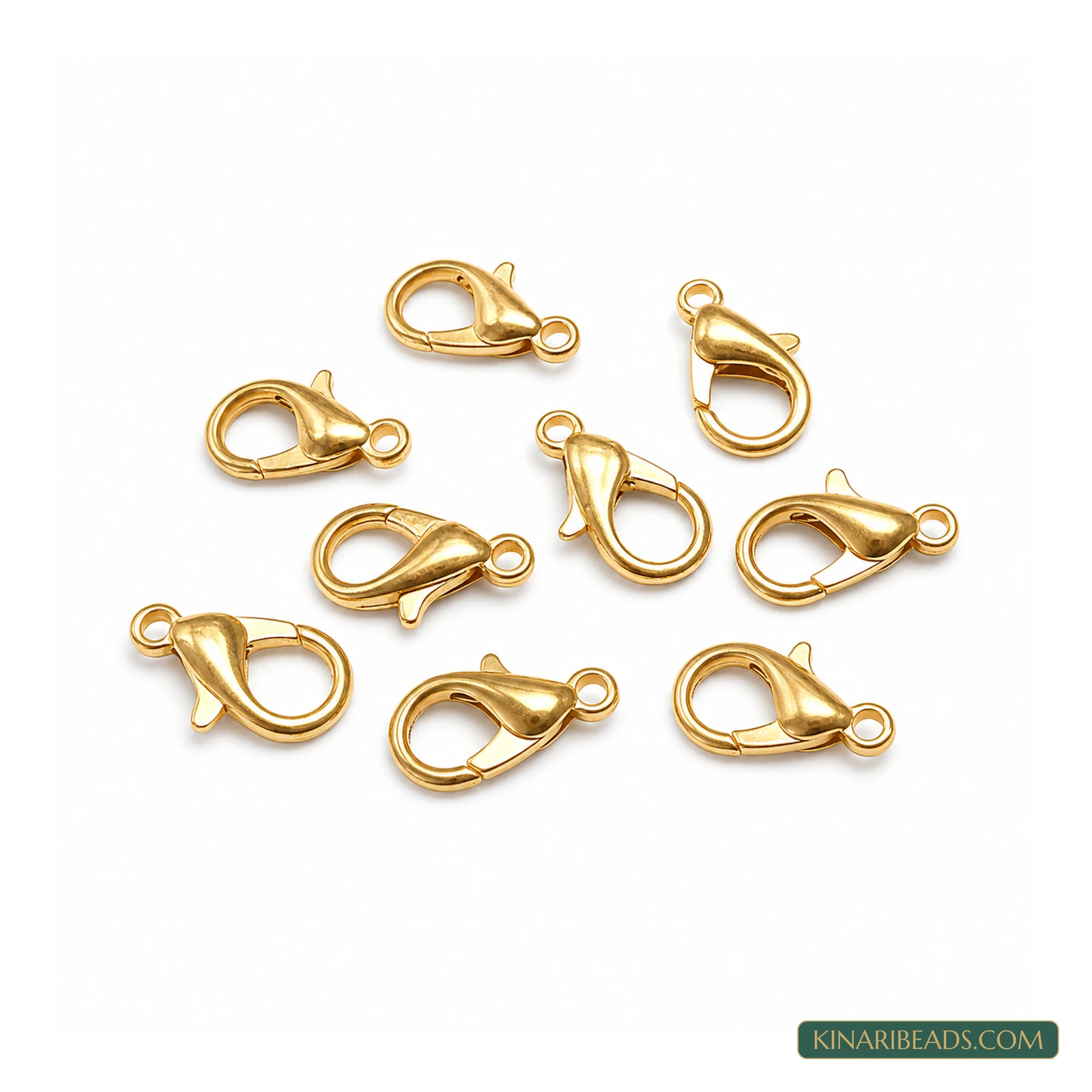 22mm Gold Finish Lobster Claw Jewellery Clasps – 10 Pcs