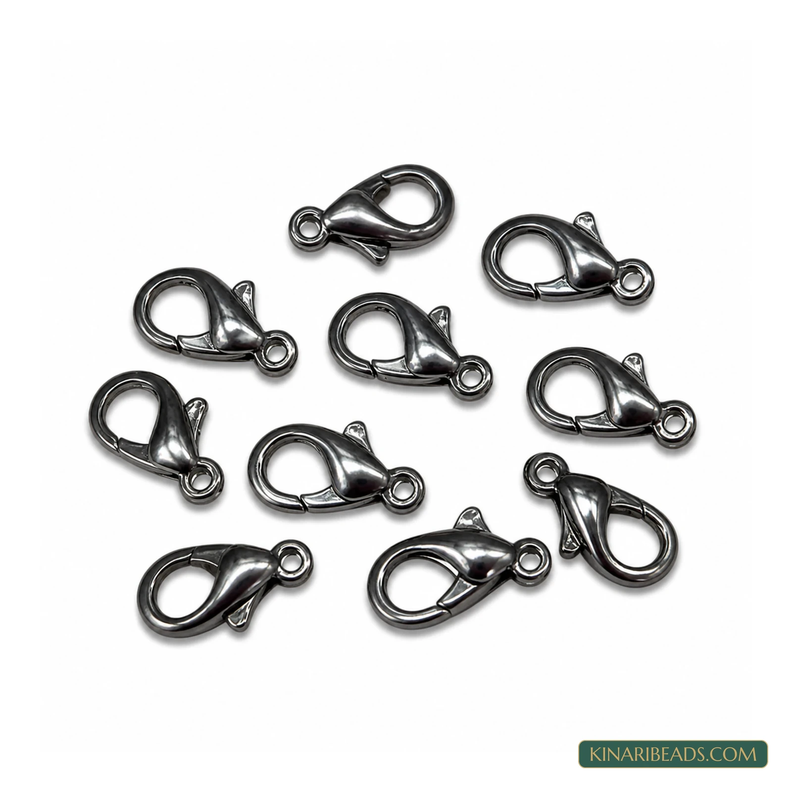 22mm Gold Finish Lobster Claw Jewellery Clasps – 10 Pcs - Black colour