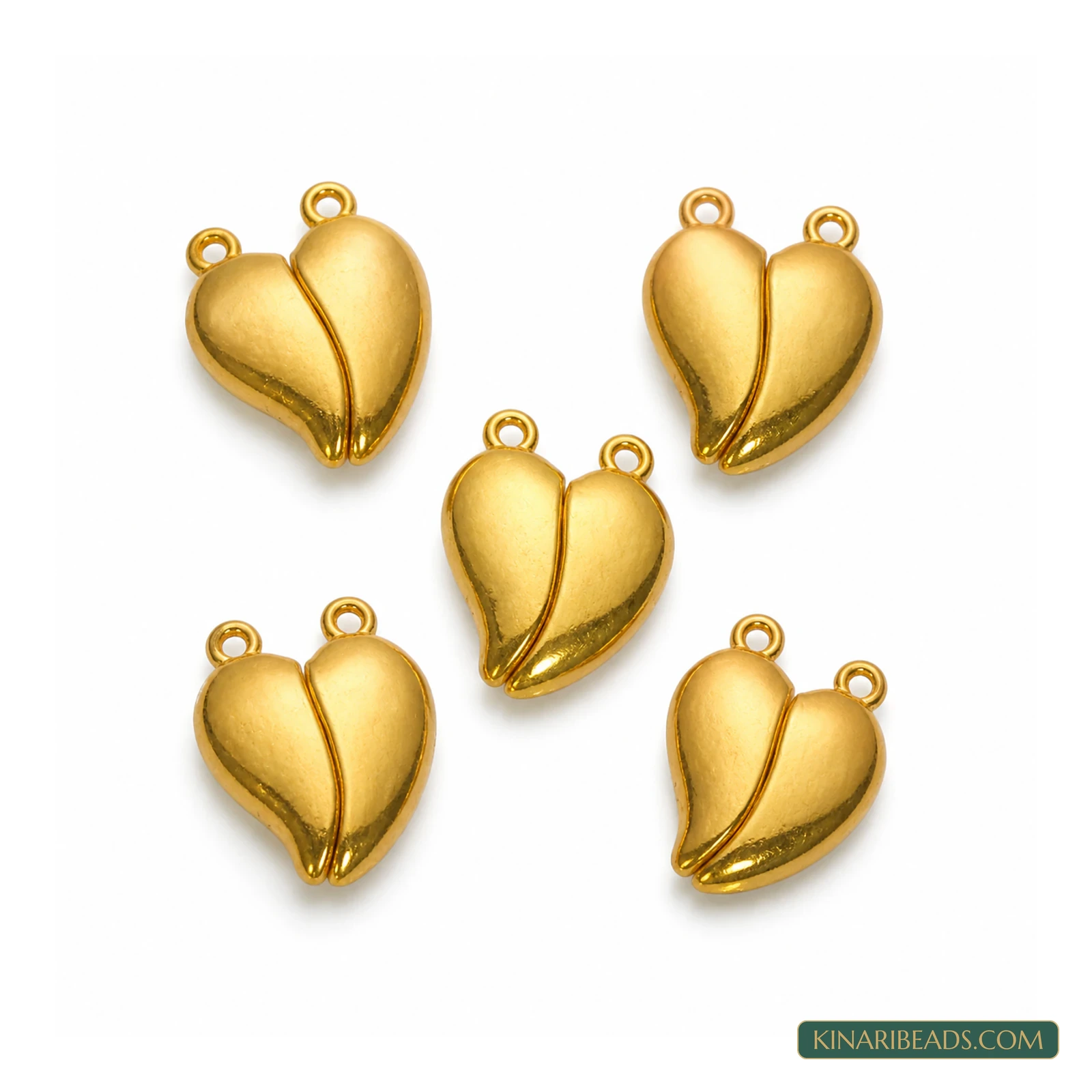 22x17mm Heart Couple Magnetic Jewellery Clasp Connectors – 5 Pcs