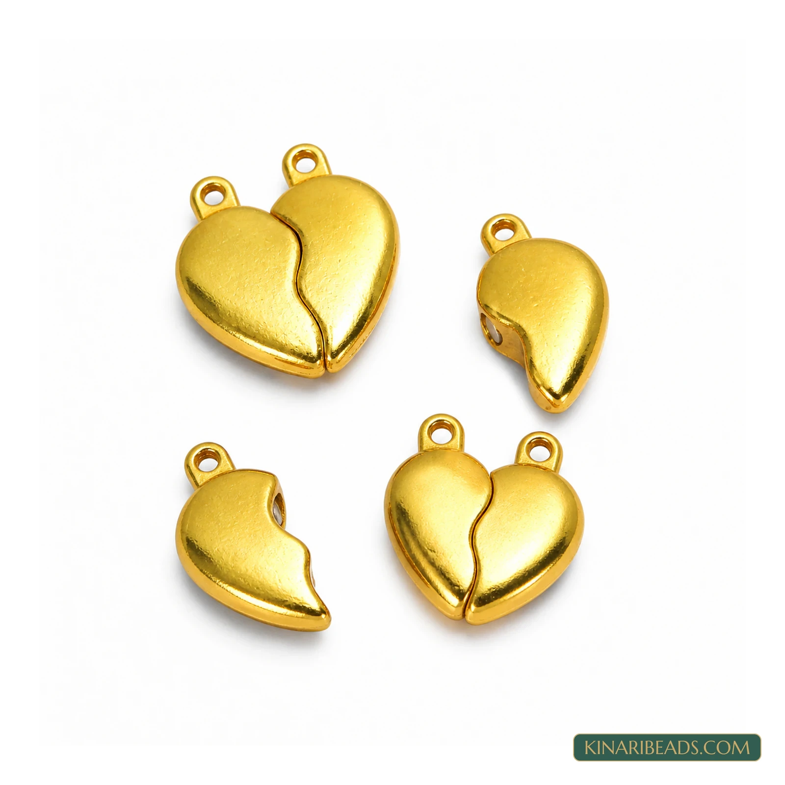 25x22mm Love Heart Couple Magnetic Jewellery Clasp Connectors – 5 Pcs