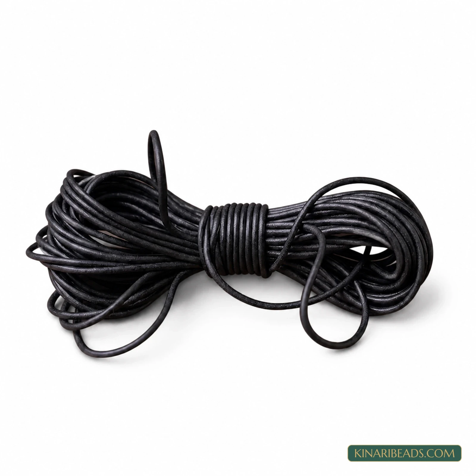 2mm Round Leather Cord for Jewellery – 5m - Black colour