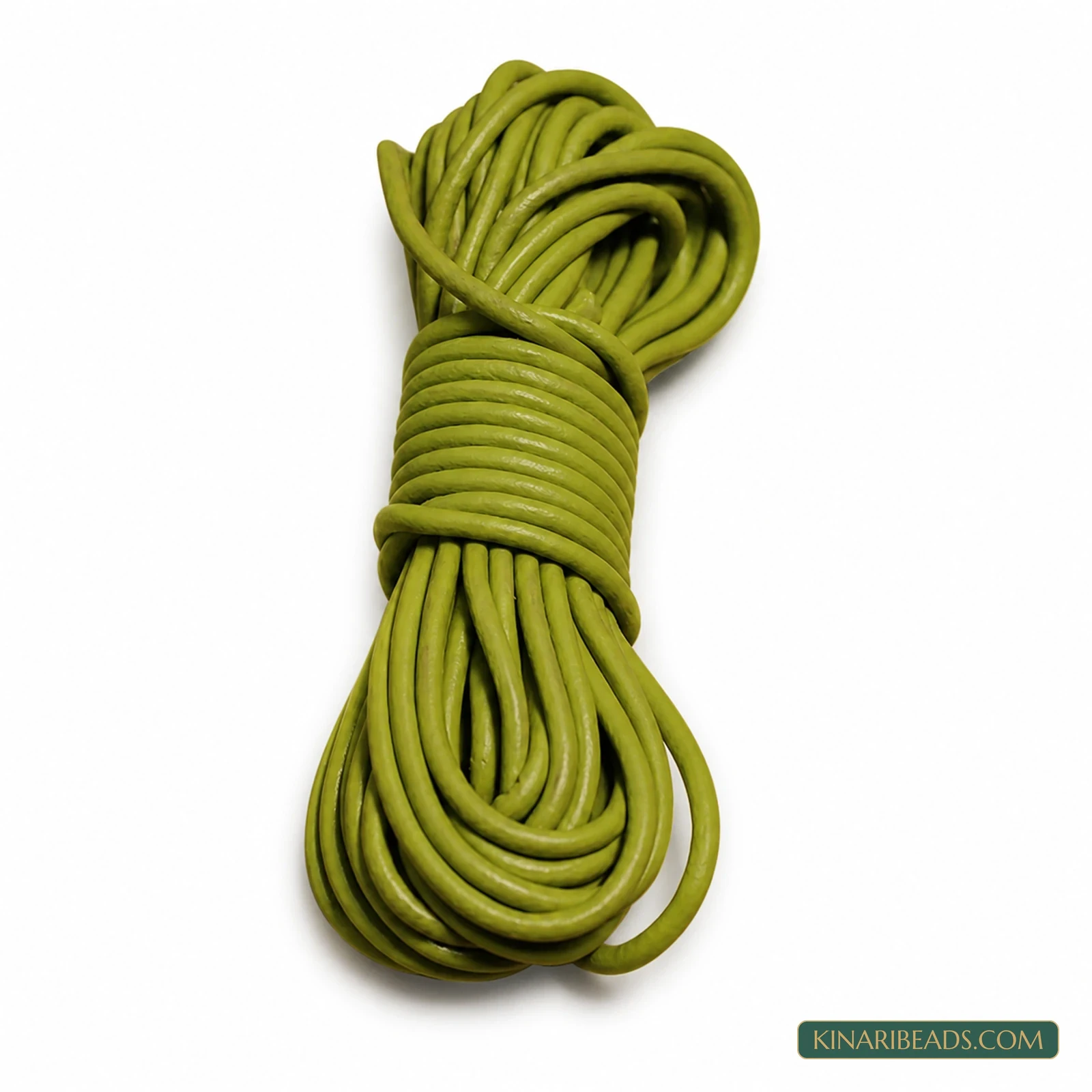 2mm Round Leather Cord for Jewellery – 5m - Parrot Green colour