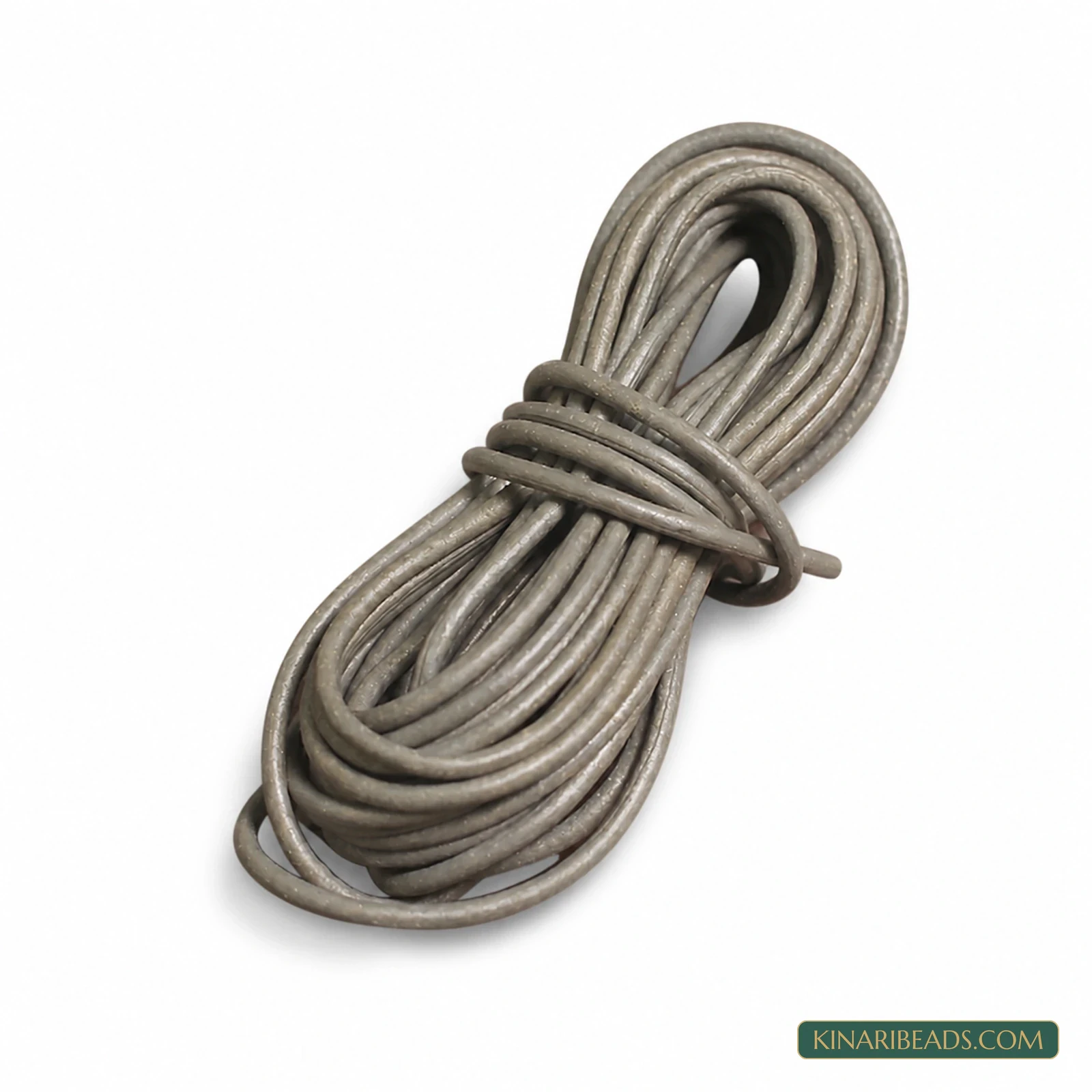2mm Round Leather Cord for Jewellery – 5m - Silver colour