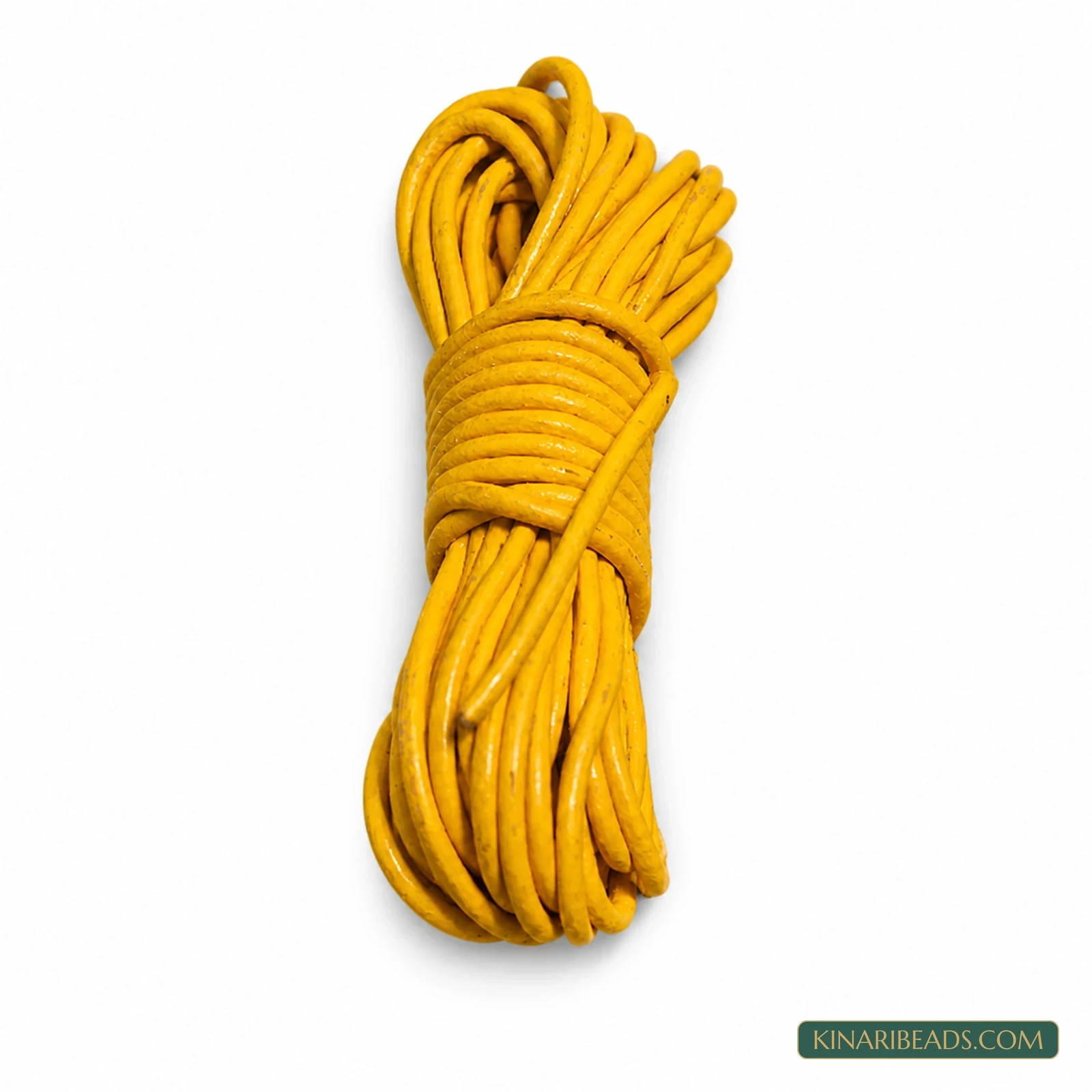 2mm Round Leather Cord for Jewellery – 5m - Yellow colour