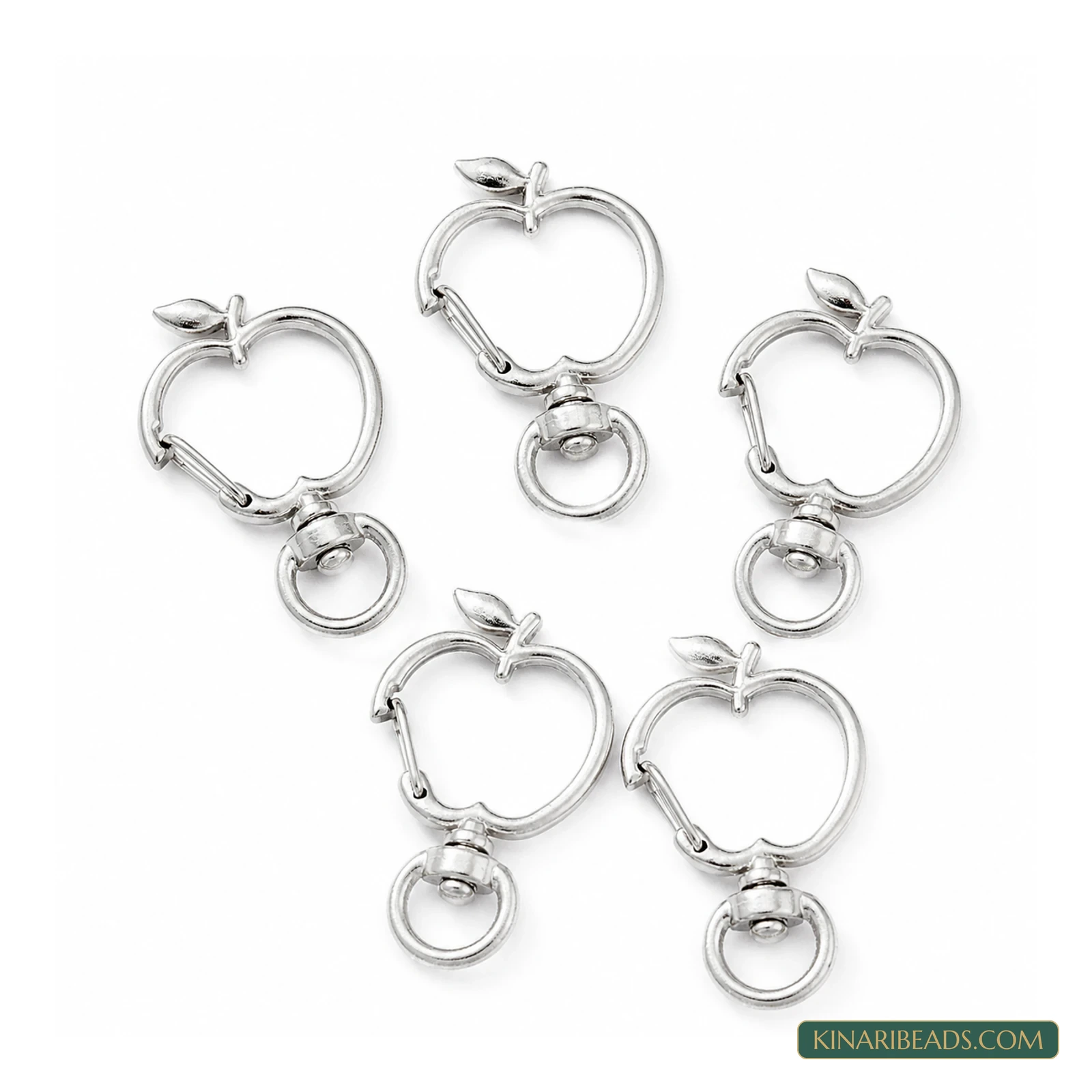 38x23.5x6mm, Apple Metal Swivel Snap Hooks Long Lasting Plated Platinum – 5 Pcs / 50 Pcs