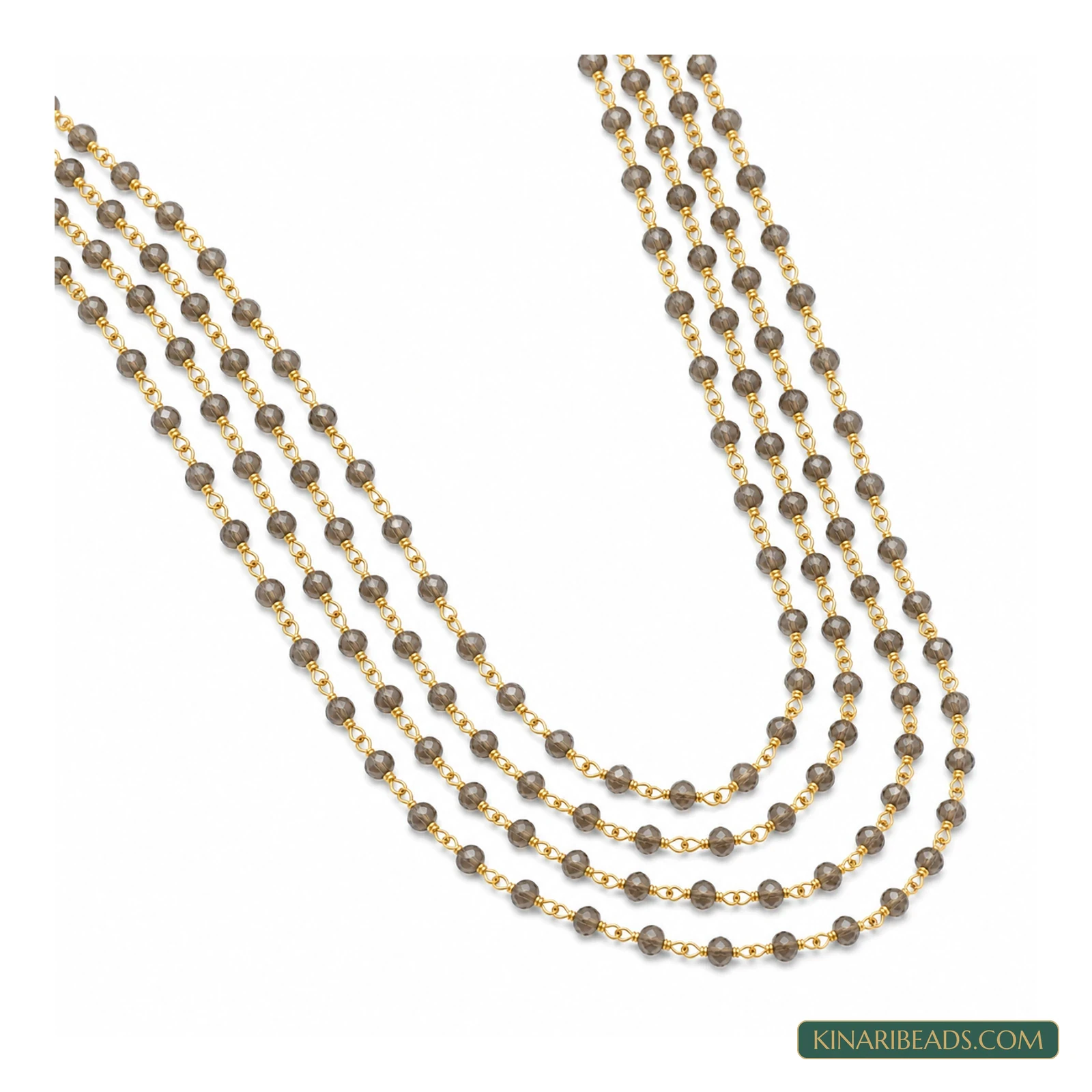3mm Hydro Crystal Aati Beaded Chain – 2m - Grey colour