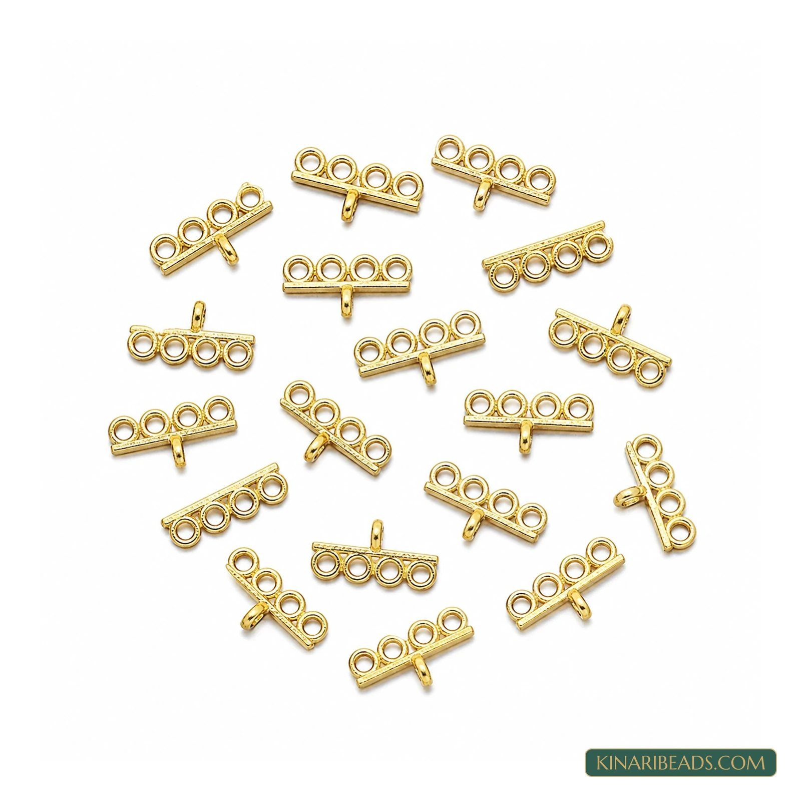 4-Hole Multistrand Metal Spacer Connectors – 14x8mm, 20 Pack