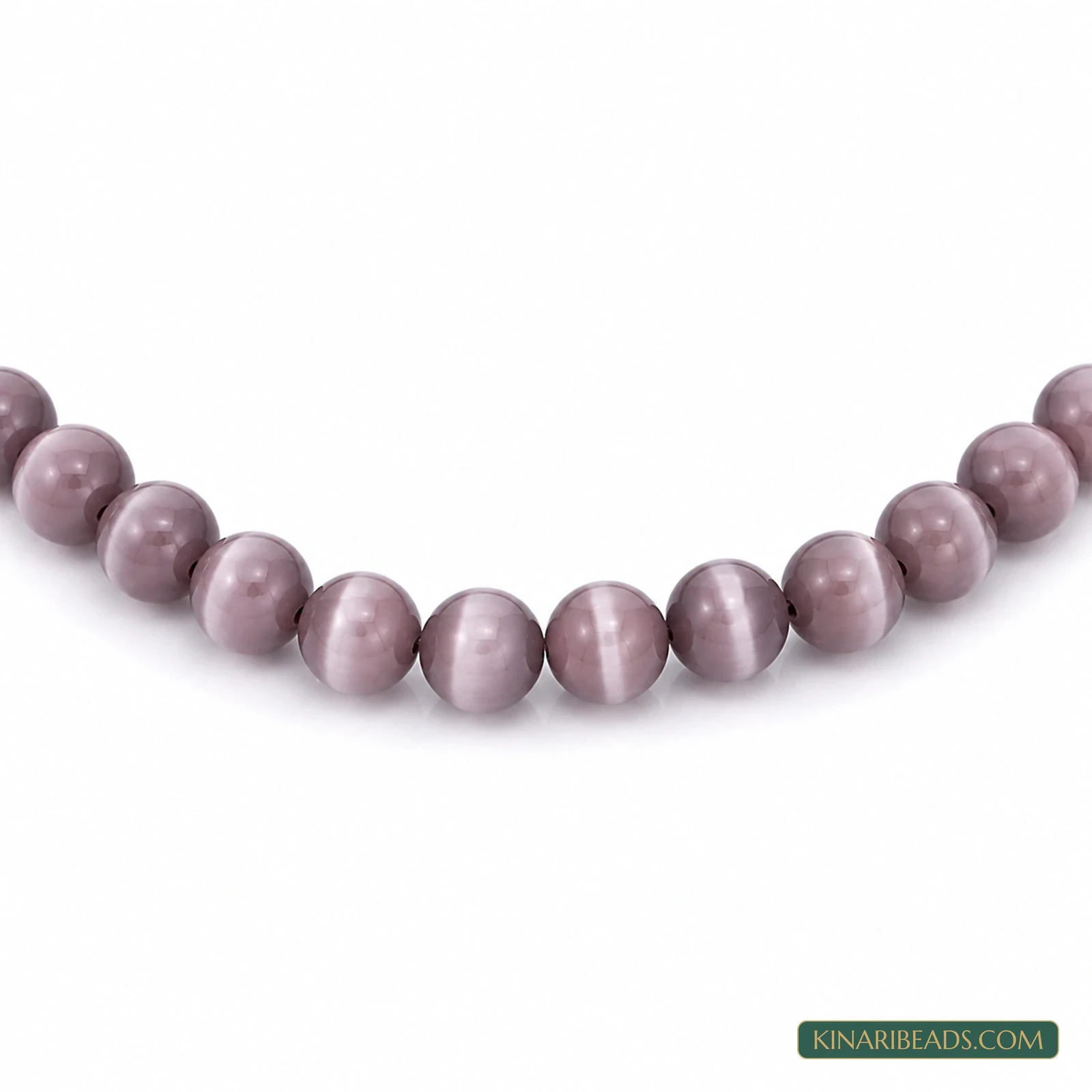 4mm Round Cat’s Eye Glass Beads – 1 String - Purple colour
