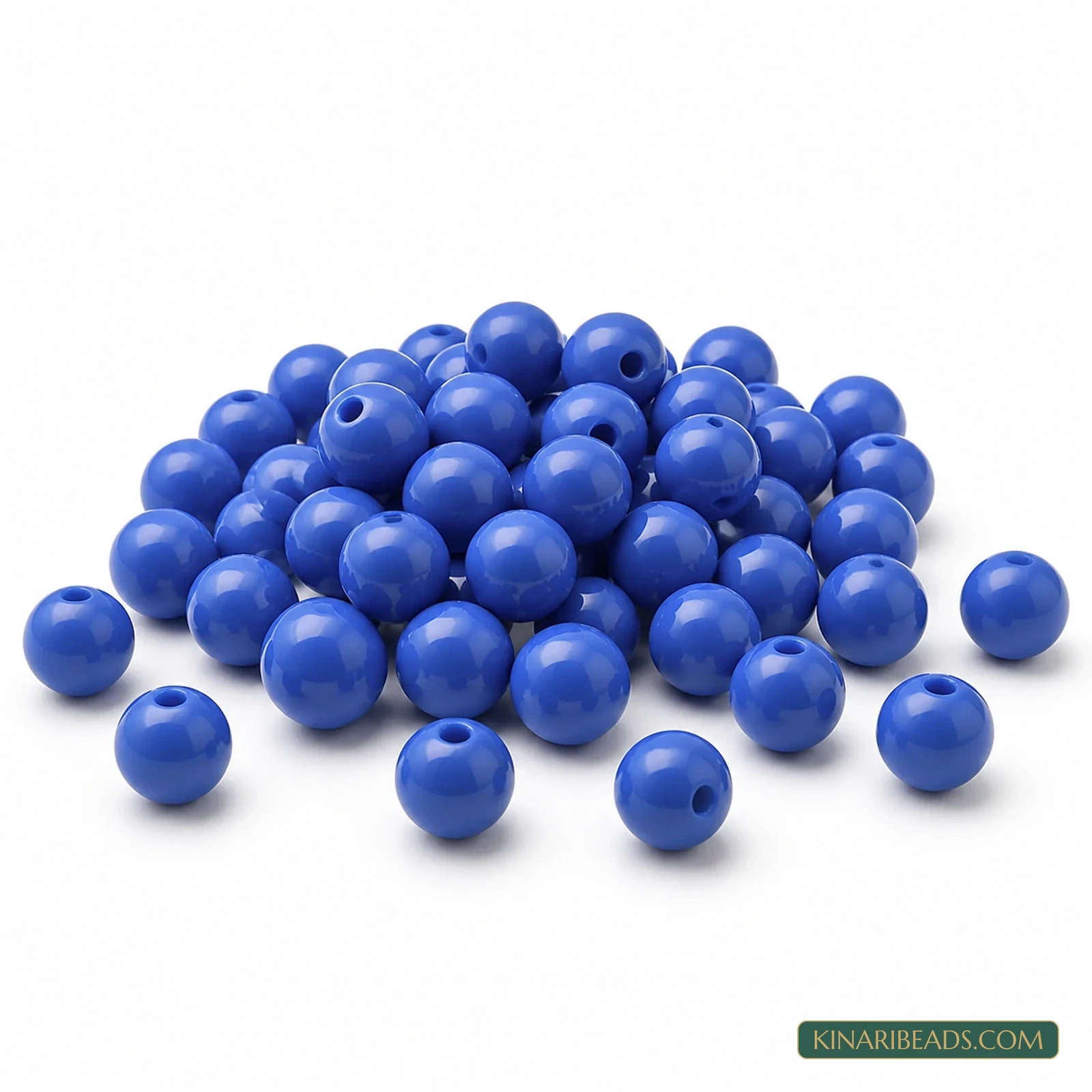 Opaque Round Acrylic Beads 6mm & 8mm - 100g Colour Packs - Opaque Blue colour