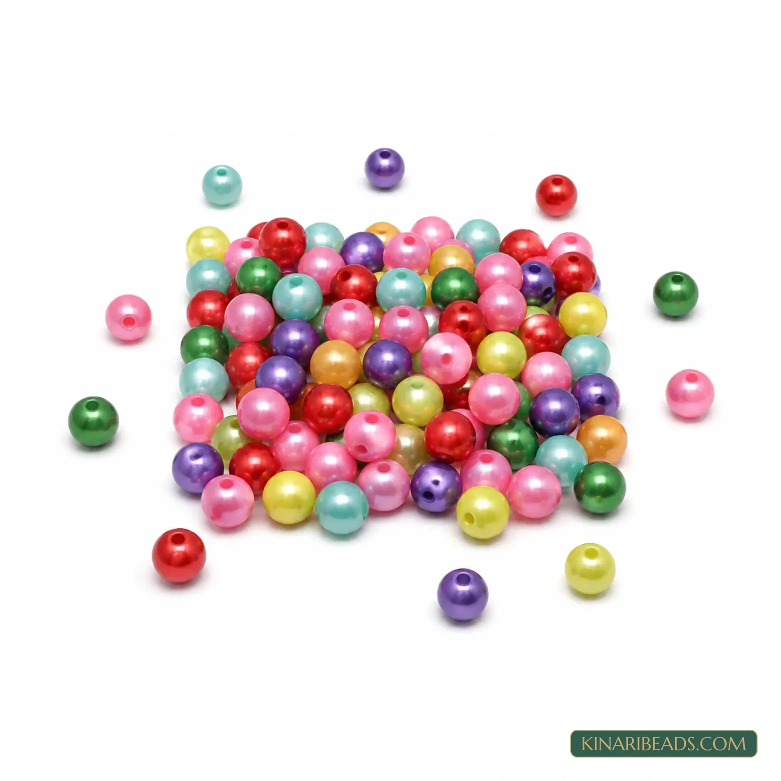 6mm Round Acrylic Pearl Beads for Jewellery Making - 100g - Multicolour – Pearl Mix colour
